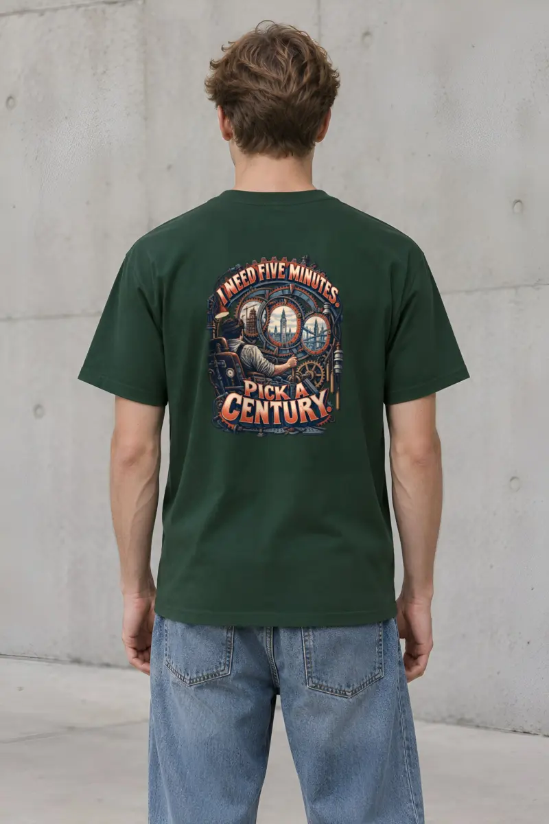 “I Need Five Minutes. Pick a Century.” Heavyweight Unisex Crewneck T-shirt