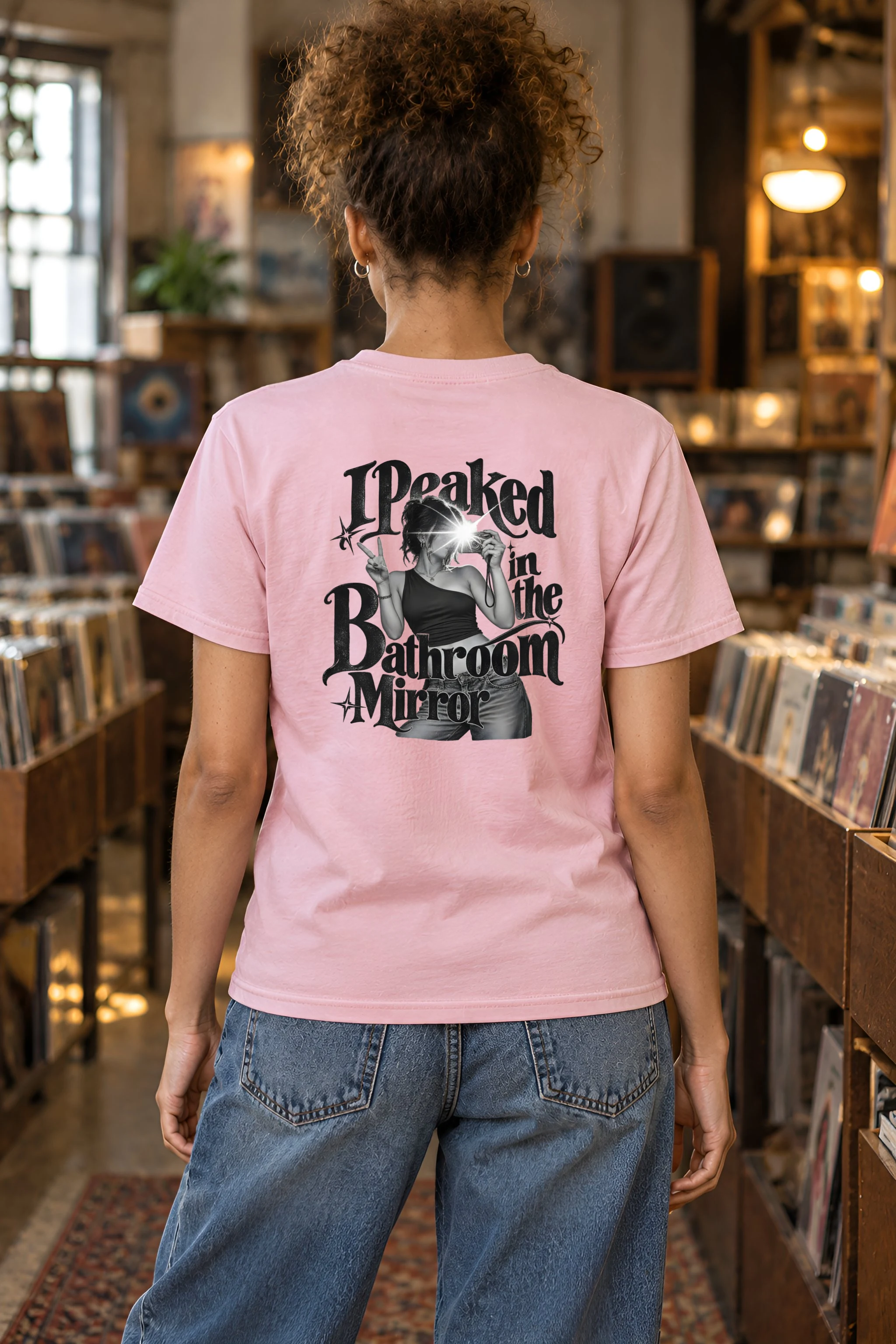 "I Peaked in the Bathroom Mirror" Heavyweight Unisex Crewneck T-shirt