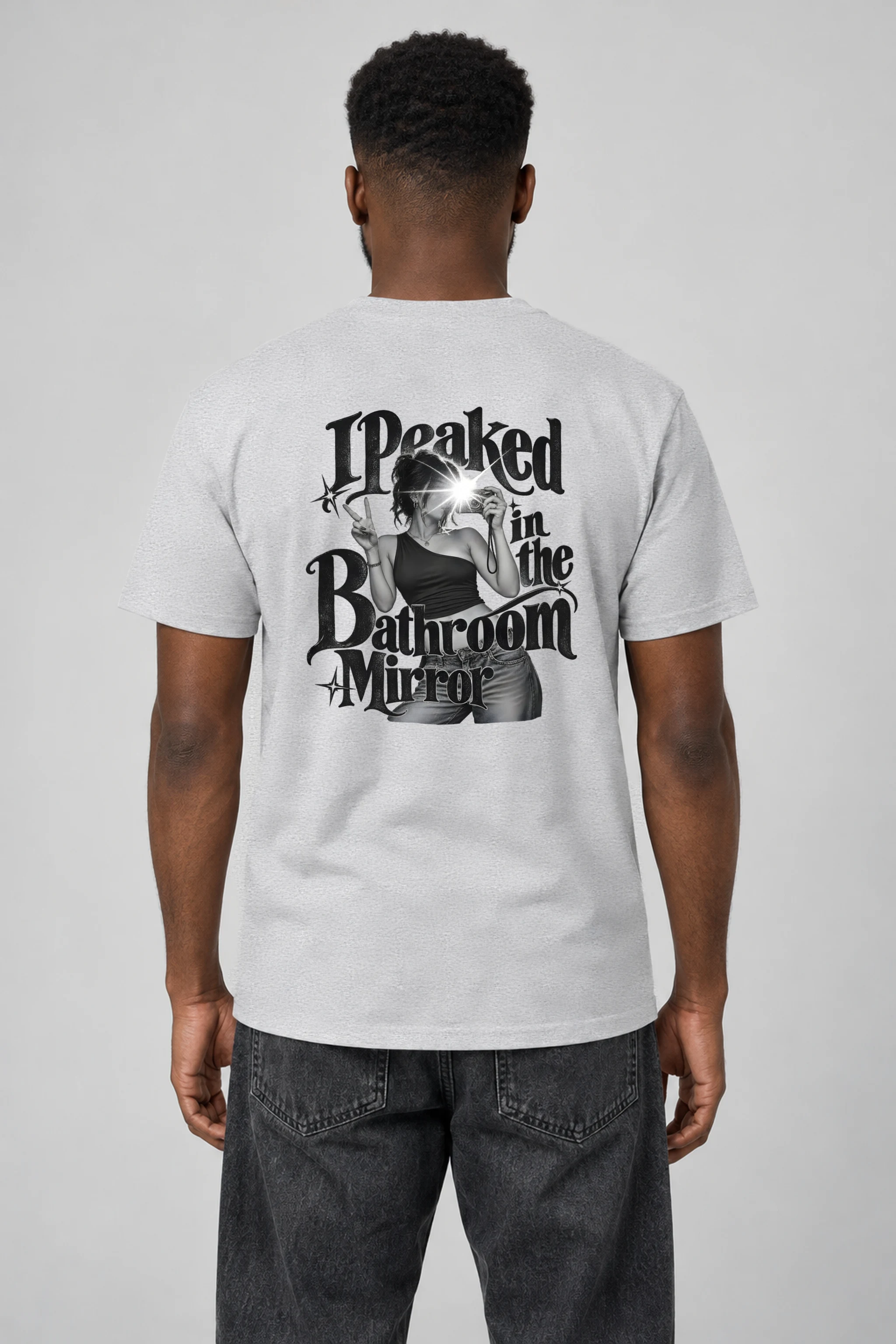 "I Peaked in the Bathroom Mirror" Heavyweight Unisex Crewneck T-shirt