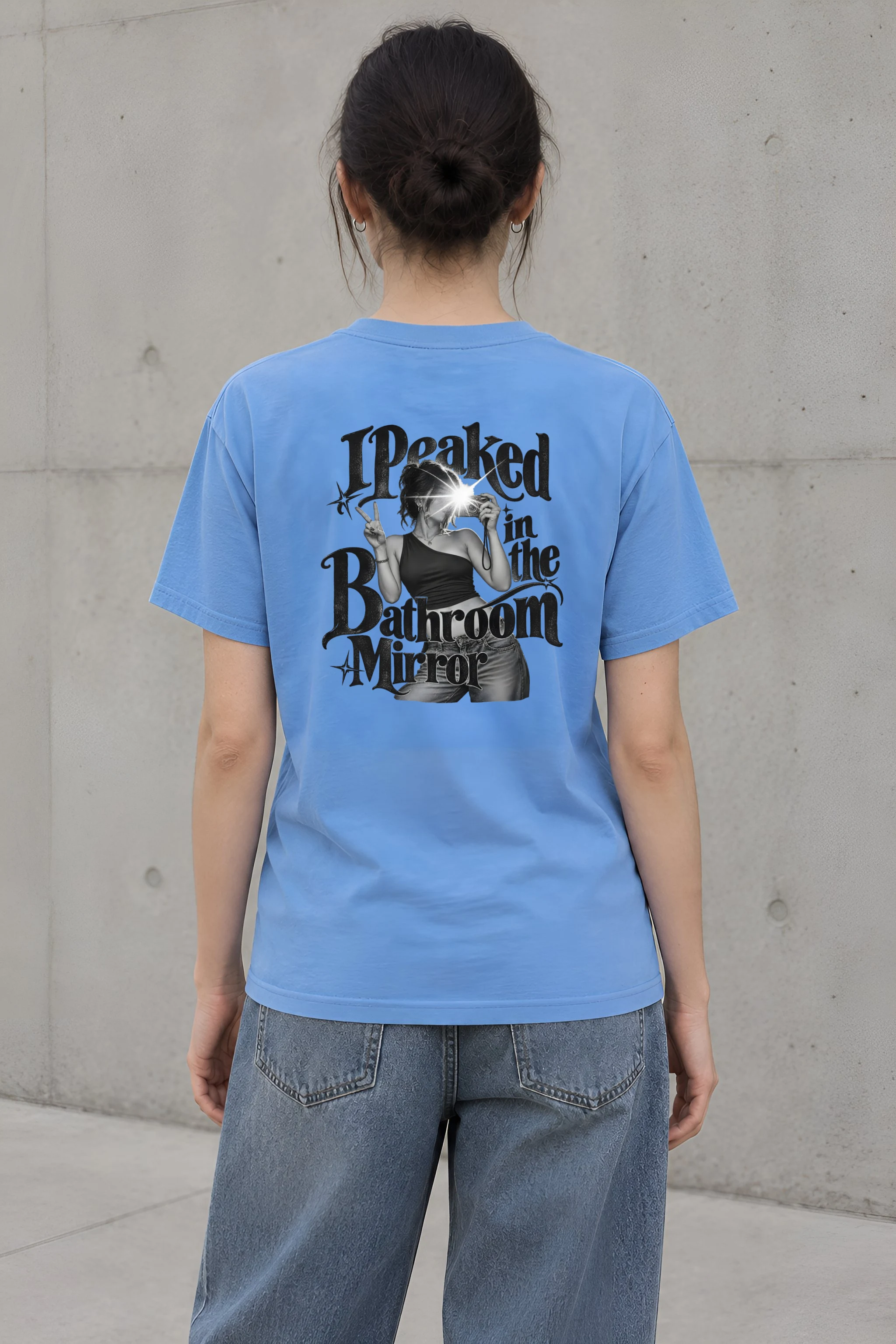 "I Peaked in the Bathroom Mirror" Heavyweight Unisex Crewneck T-shirt