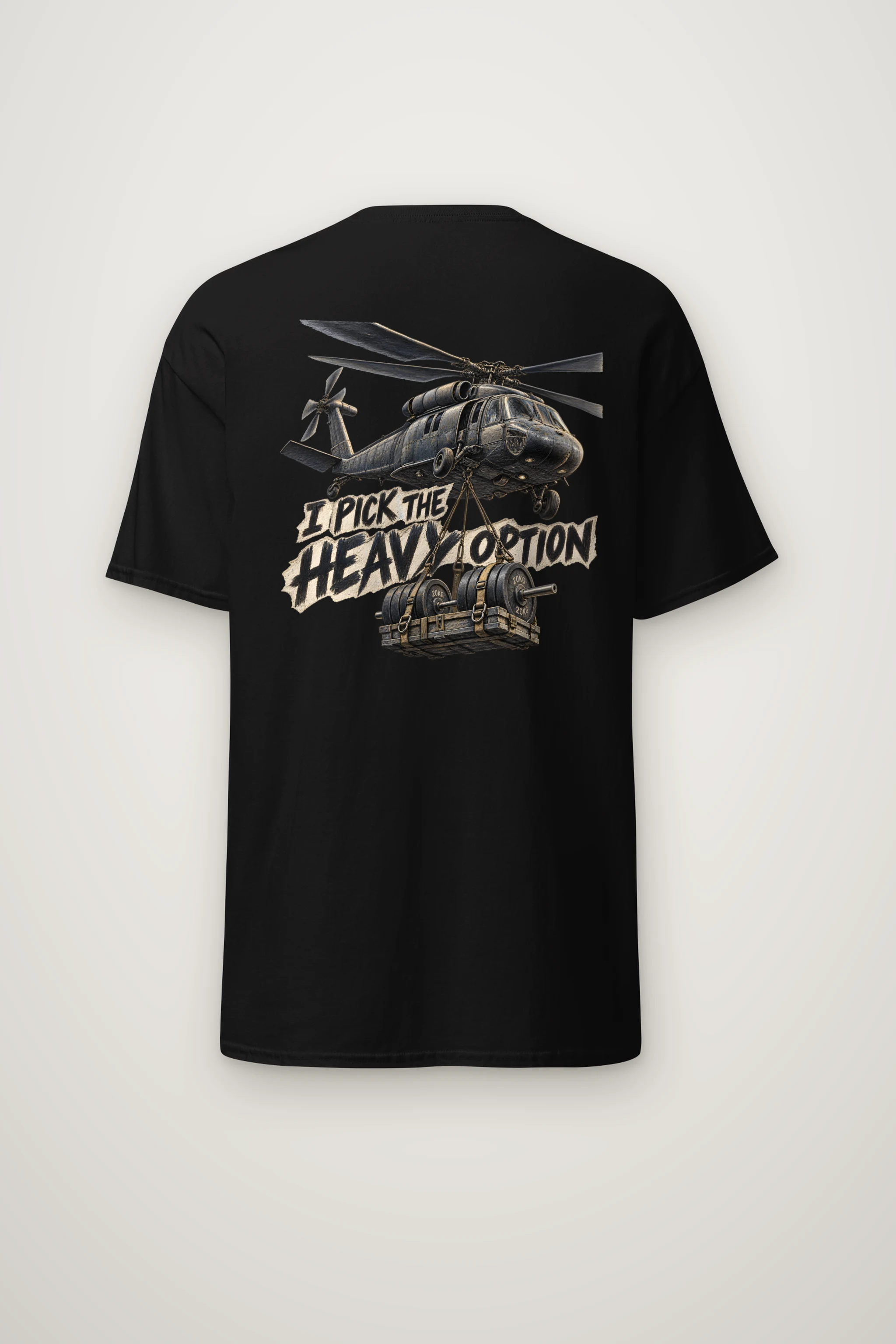 "I Pick the Heavy Option" Heavyweight Unisex Crewneck T-shirt