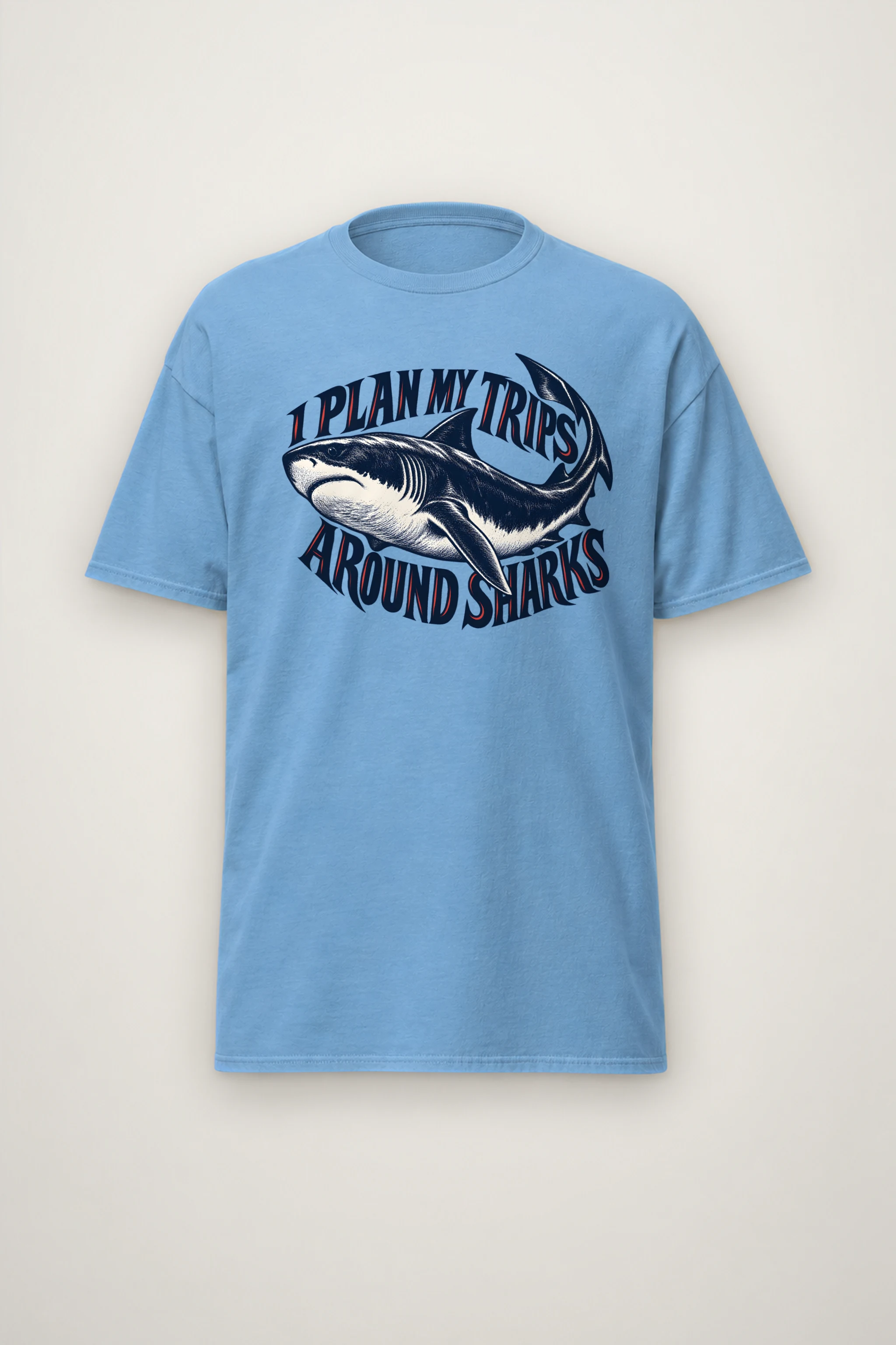 "I Plan My Trips Around Sharks" Heavyweight Unisex Crewneck T-shirt