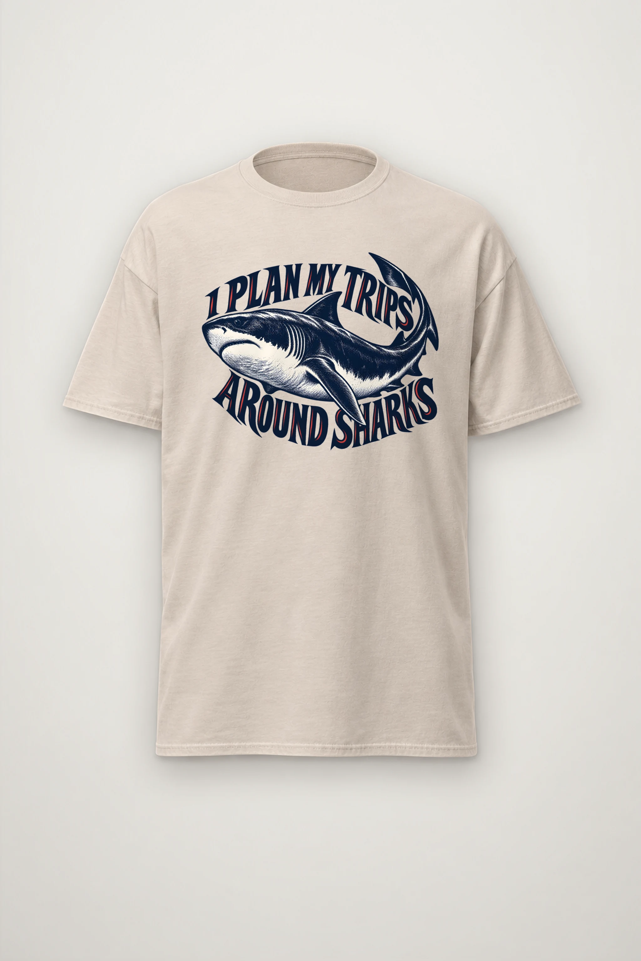 "I Plan My Trips Around Sharks" Heavyweight Unisex Crewneck T-shirt