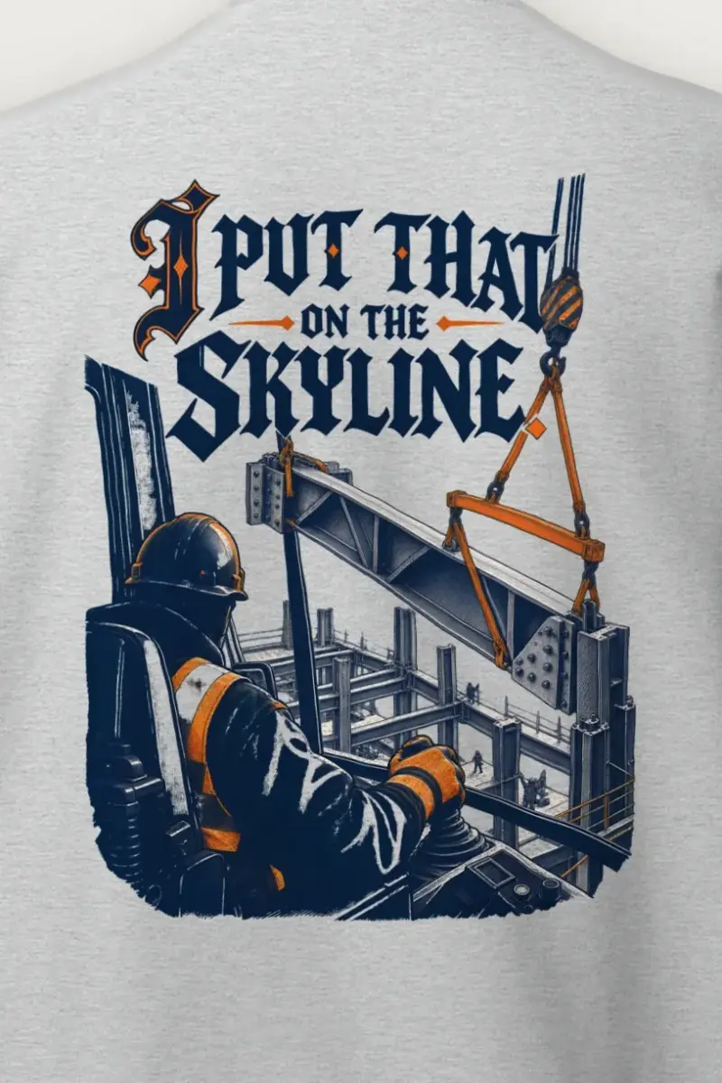 "I Put That on the Skyline" Heavy Blend Unisex Crewneck Sweatshirt - the graphic up close