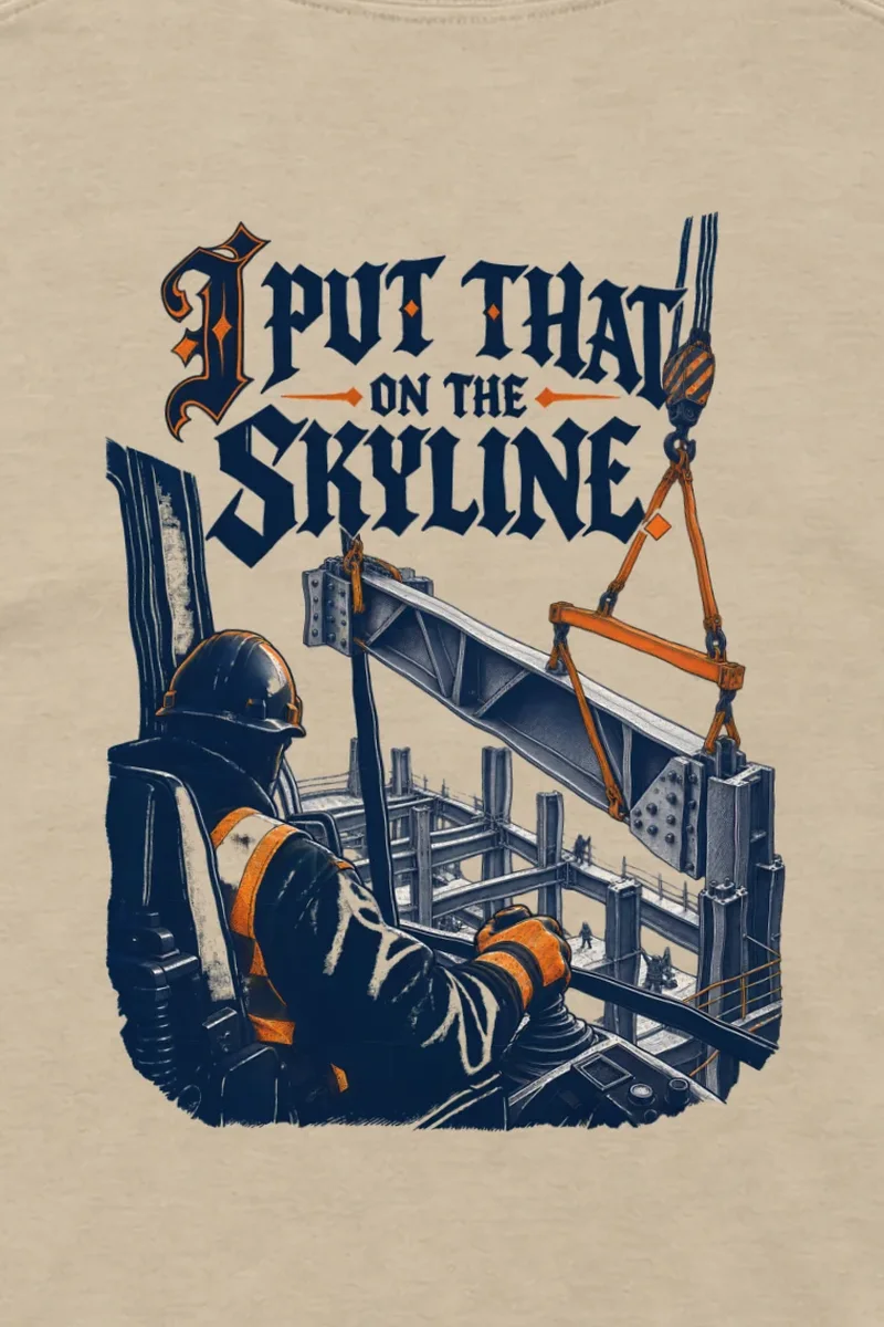 "I Put That on the Skyline" Unisex Longsleeve T-shirt - the graphic up close