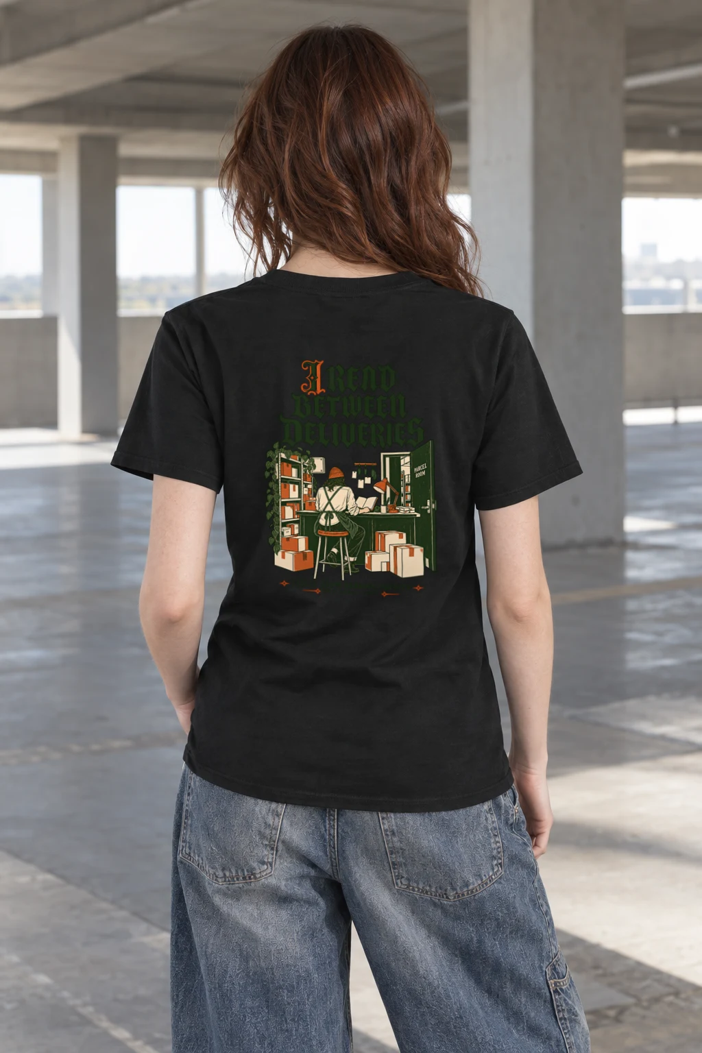 "I Read Between Deliveries" Heavyweight Unisex Crewneck T-shirt