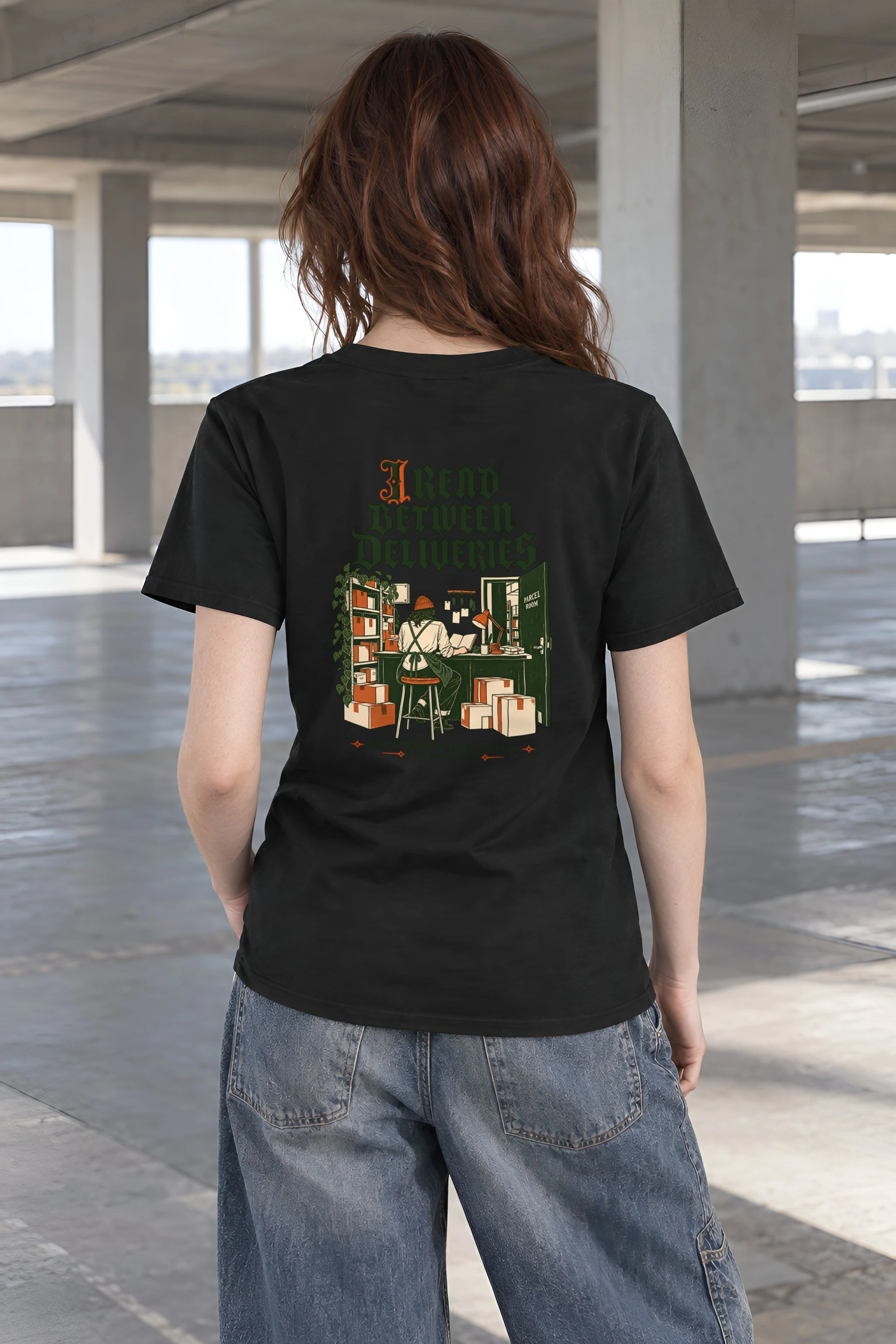 "I Read Between Deliveries" Heavyweight Unisex Crewneck T-shirt