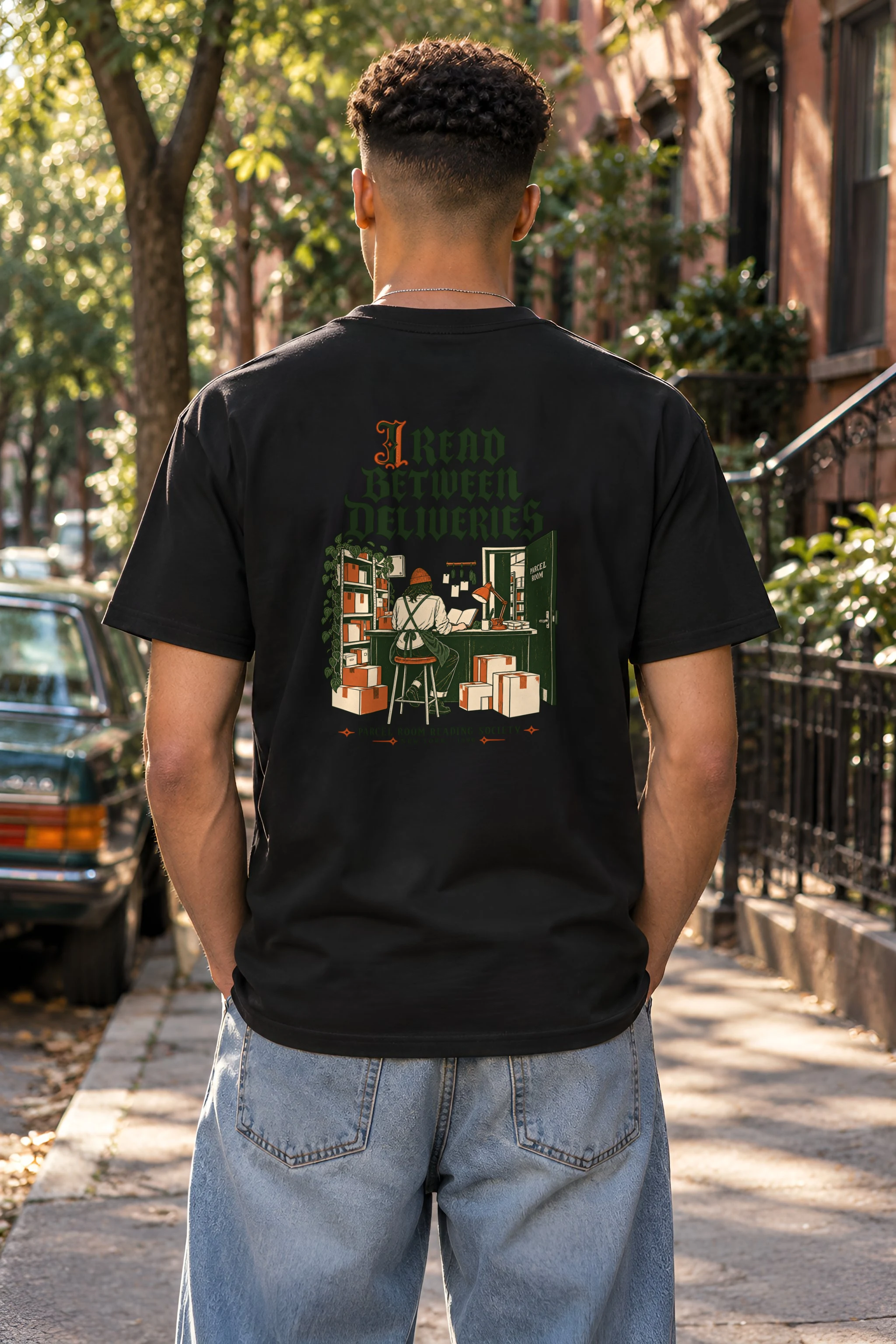 "I Read Between Deliveries" Heavyweight Unisex Crewneck T-shirt