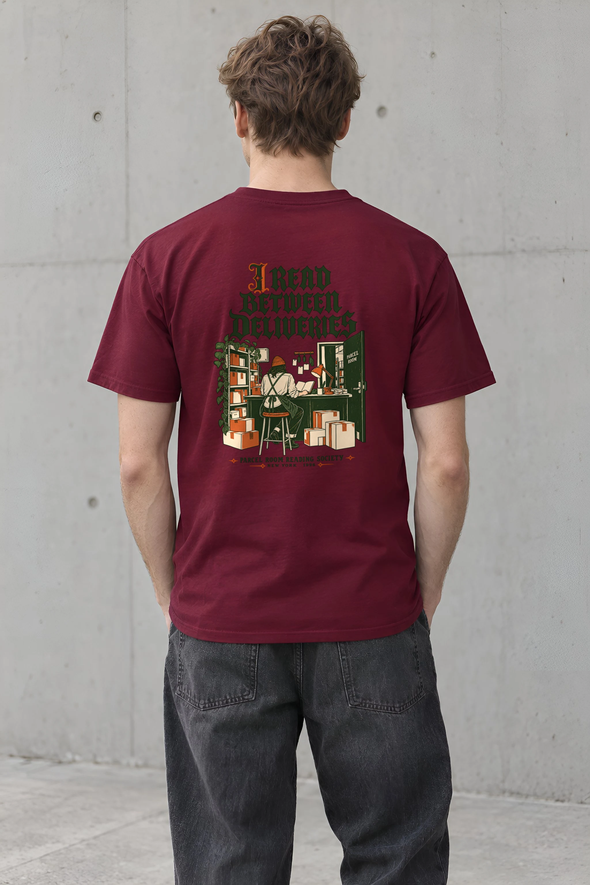 "I Read Between Deliveries" Heavyweight Unisex Crewneck T-shirt