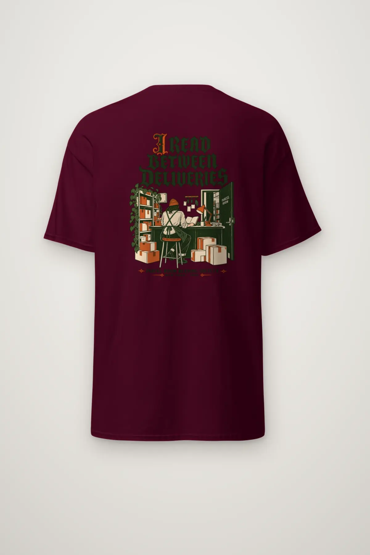 "I Read Between Deliveries" Heavyweight Unisex Crewneck T-shirt
