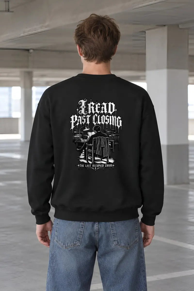 "I Read Past Closing" Heavy Blend Unisex Crewneck Sweatshirt