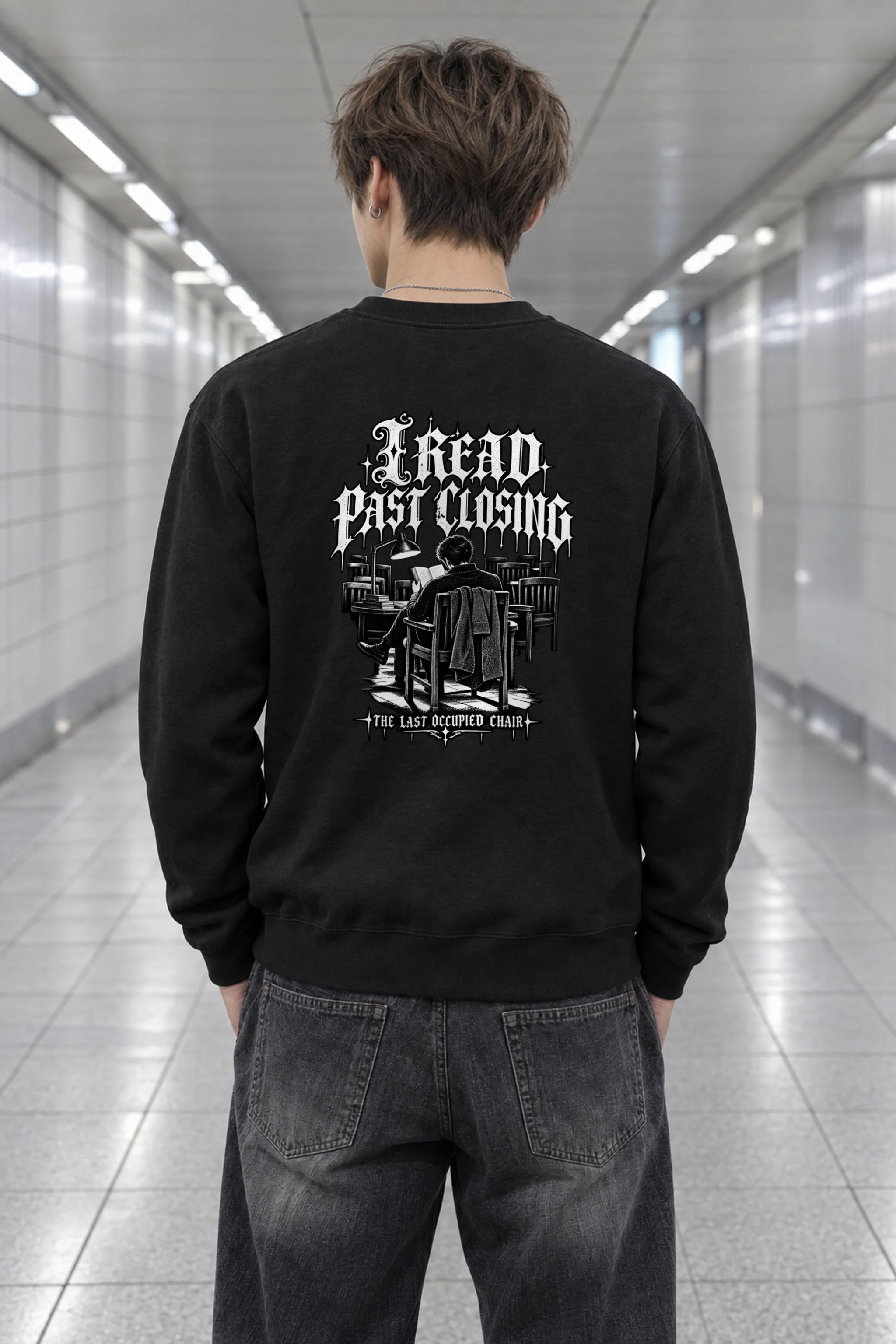"I Read Past Closing" Heavy Blend Unisex Crewneck Sweatshirt