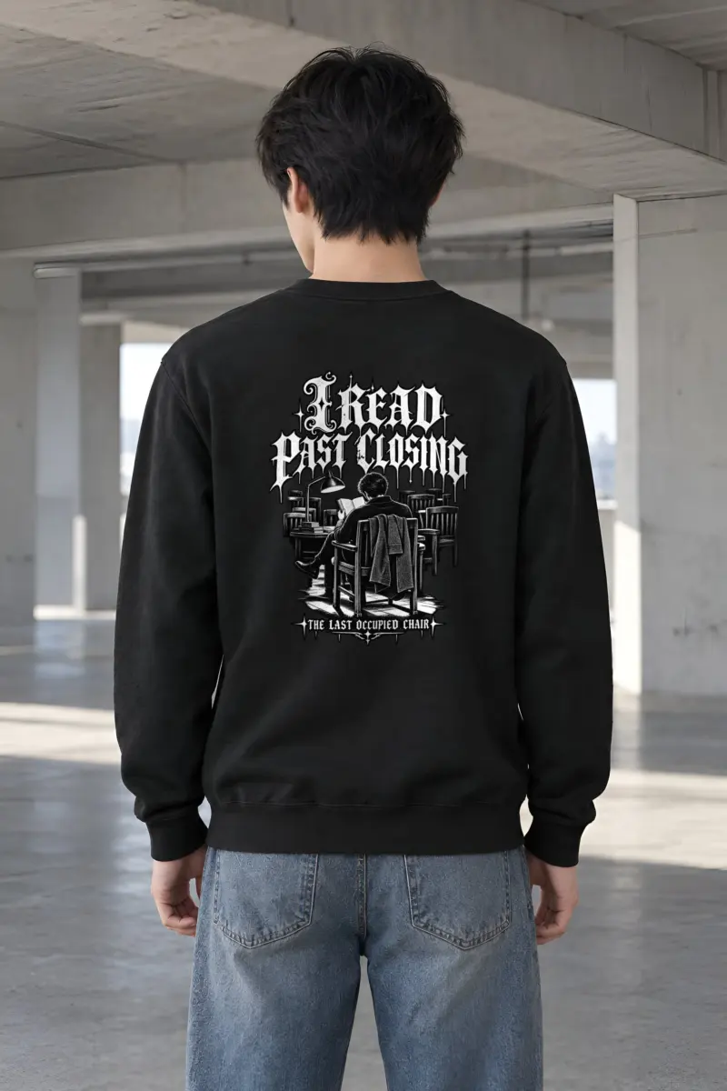 "I Read Past Closing" Heavy Blend Unisex Crewneck Sweatshirt