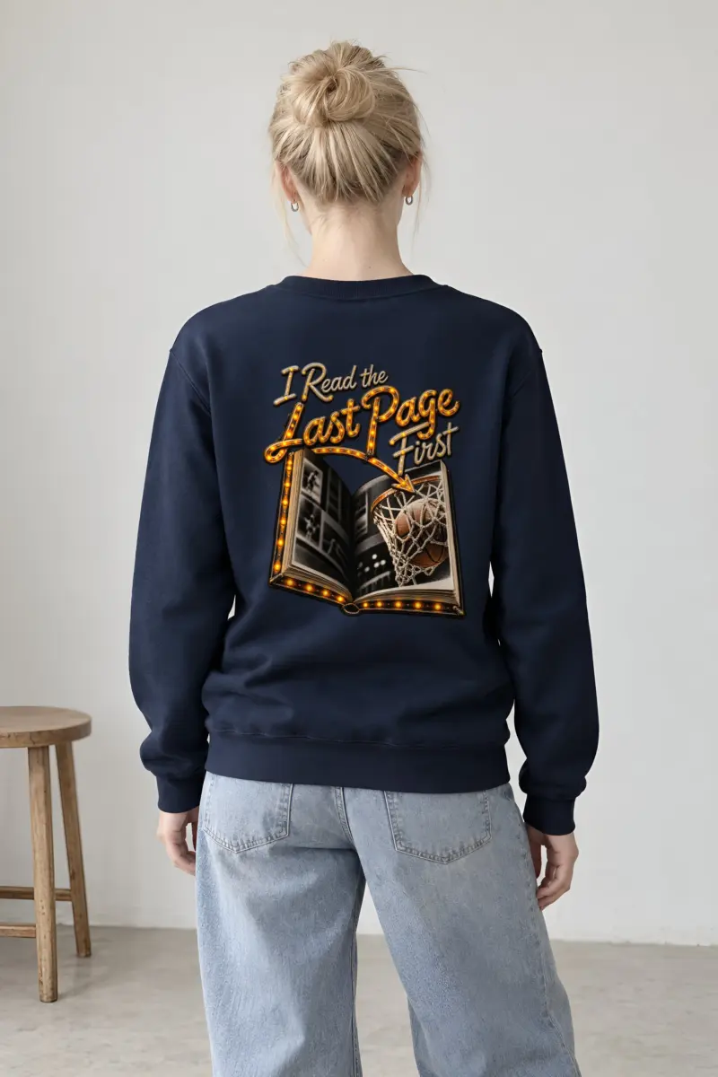 “I Read the Last Page First” Heavy Blend Unisex Crewneck Sweatshirt