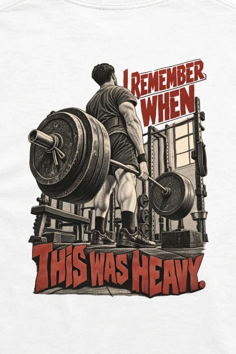 "I Remember When This Was Heavy" Unisex Longsleeve T-shirt - the graphic up close