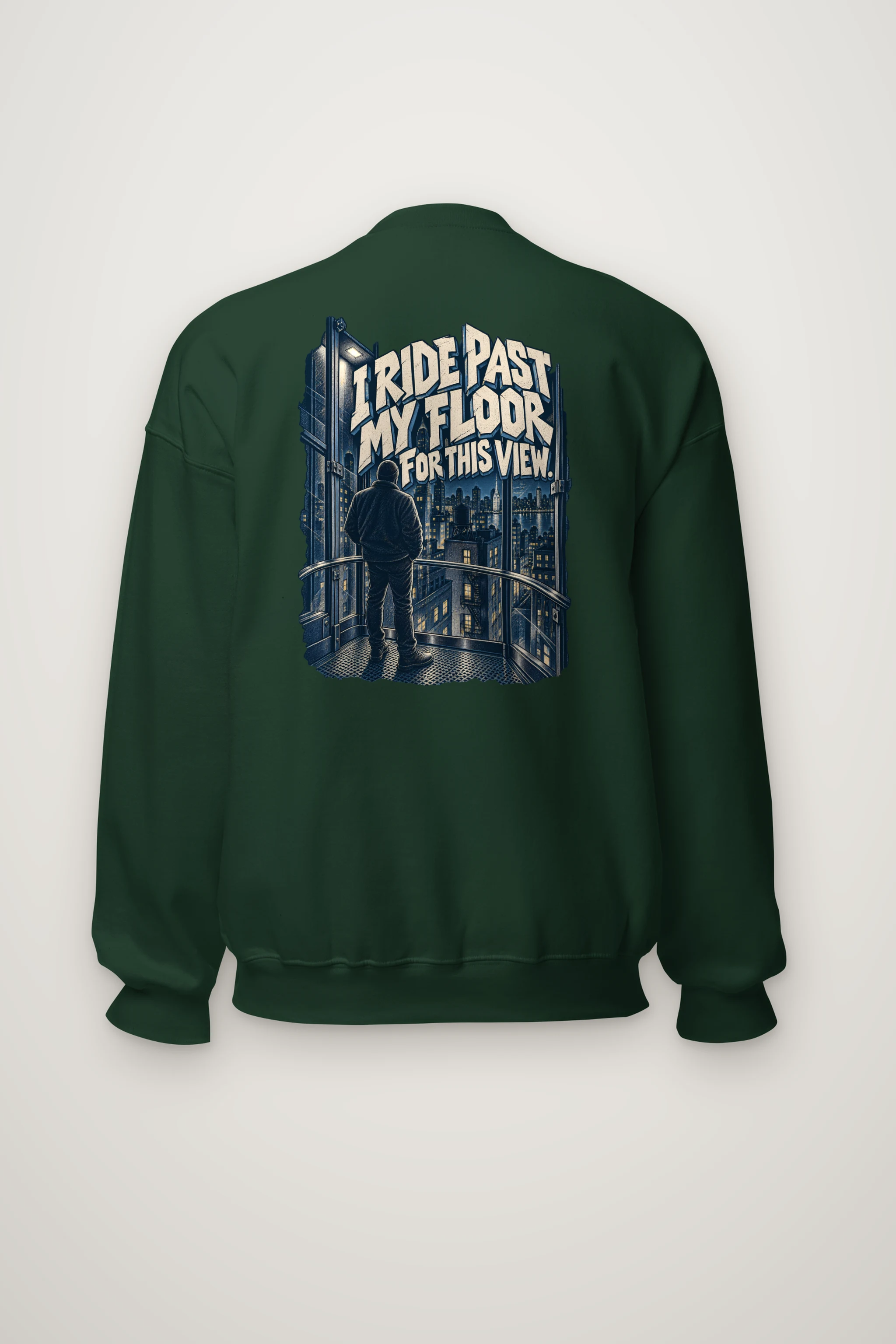 "I Ride Past My Floor" Heavy Blend Unisex Crewneck Sweatshirt