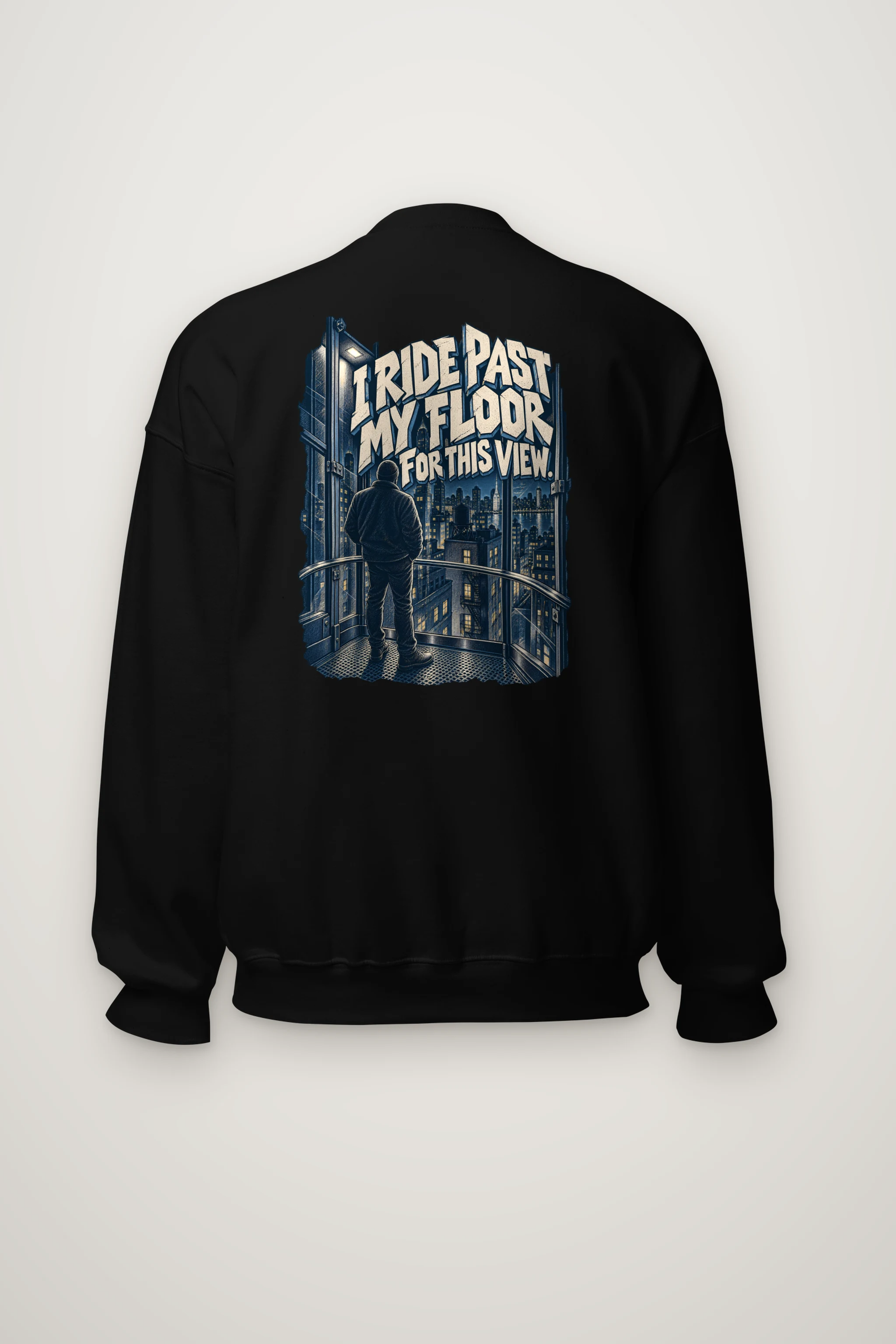 "I Ride Past My Floor" Heavy Blend Unisex Crewneck Sweatshirt