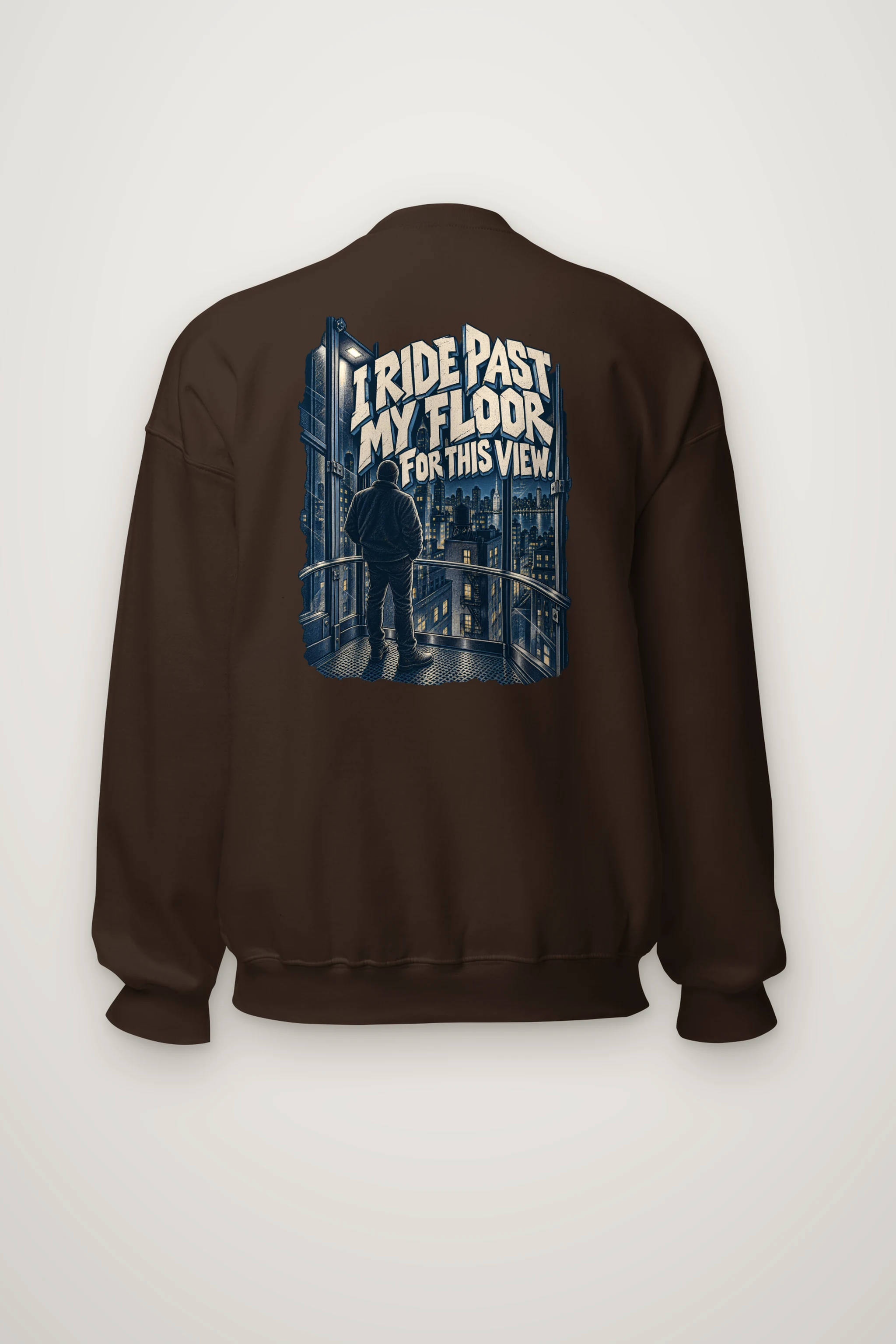 "I Ride Past My Floor" Heavy Blend Unisex Crewneck Sweatshirt