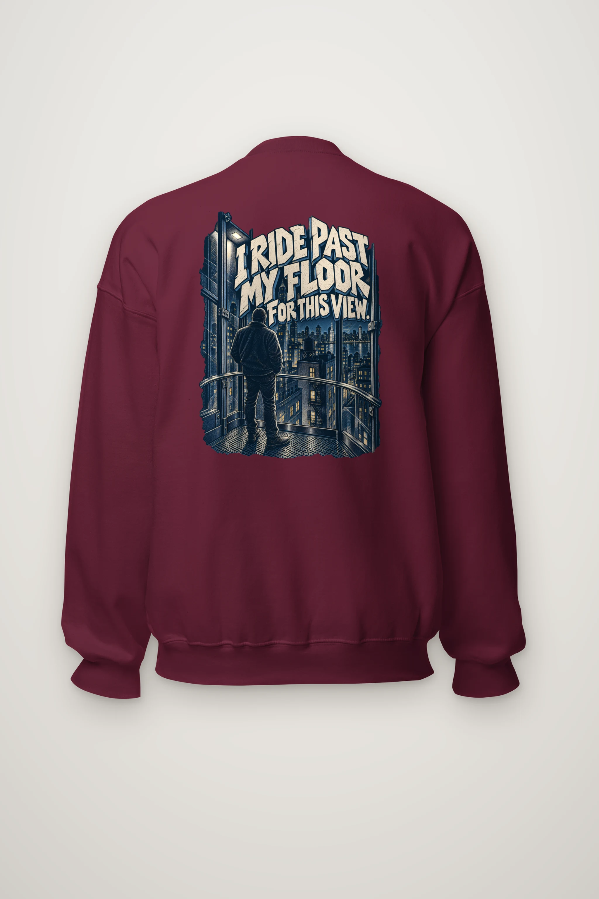 "I Ride Past My Floor" Heavy Blend Unisex Crewneck Sweatshirt