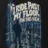 "I Ride Past My Floor" Men's Oversized Heavyweight Crewneck T-Shirt