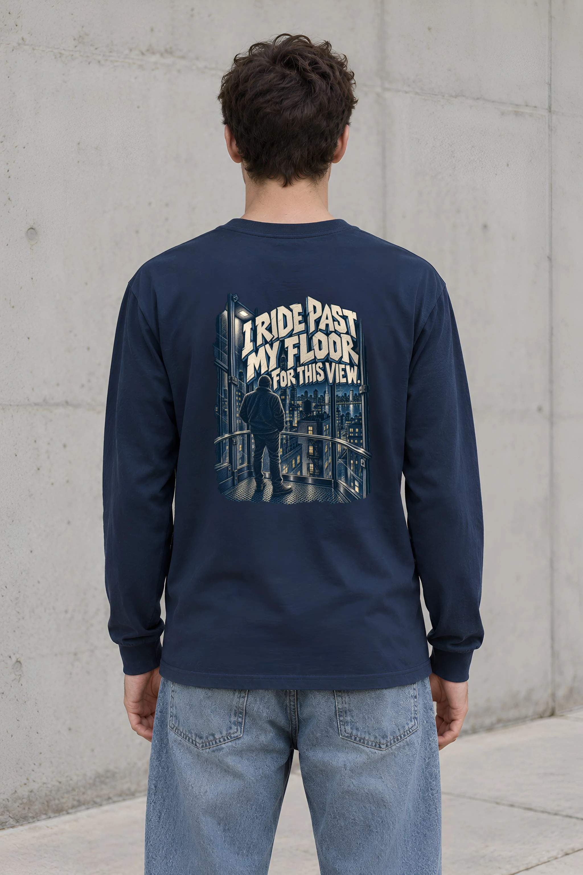 "I Ride Past My Floor" Unisex Longsleeve T-shirt