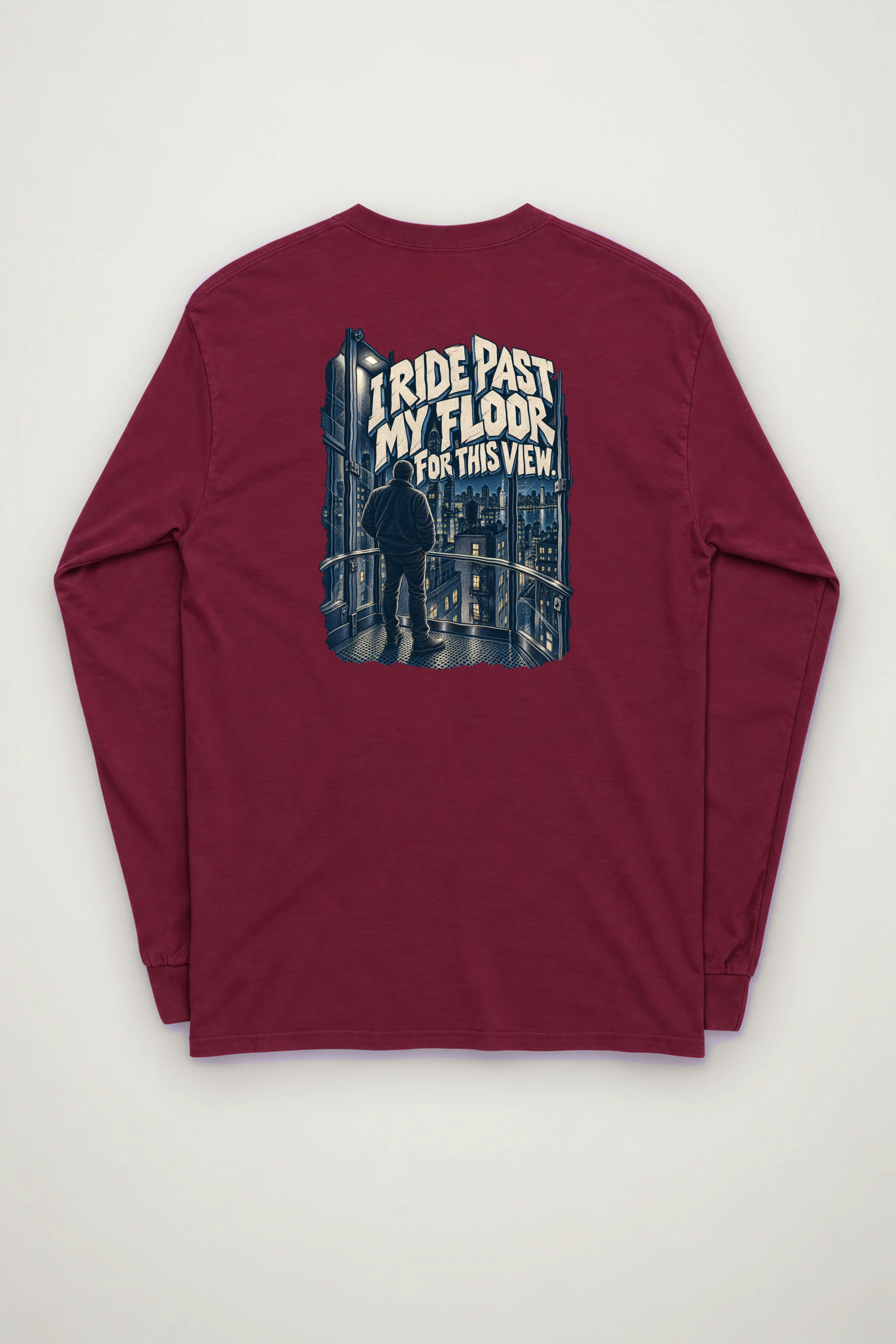 "I Ride Past My Floor" Unisex Longsleeve T-shirt