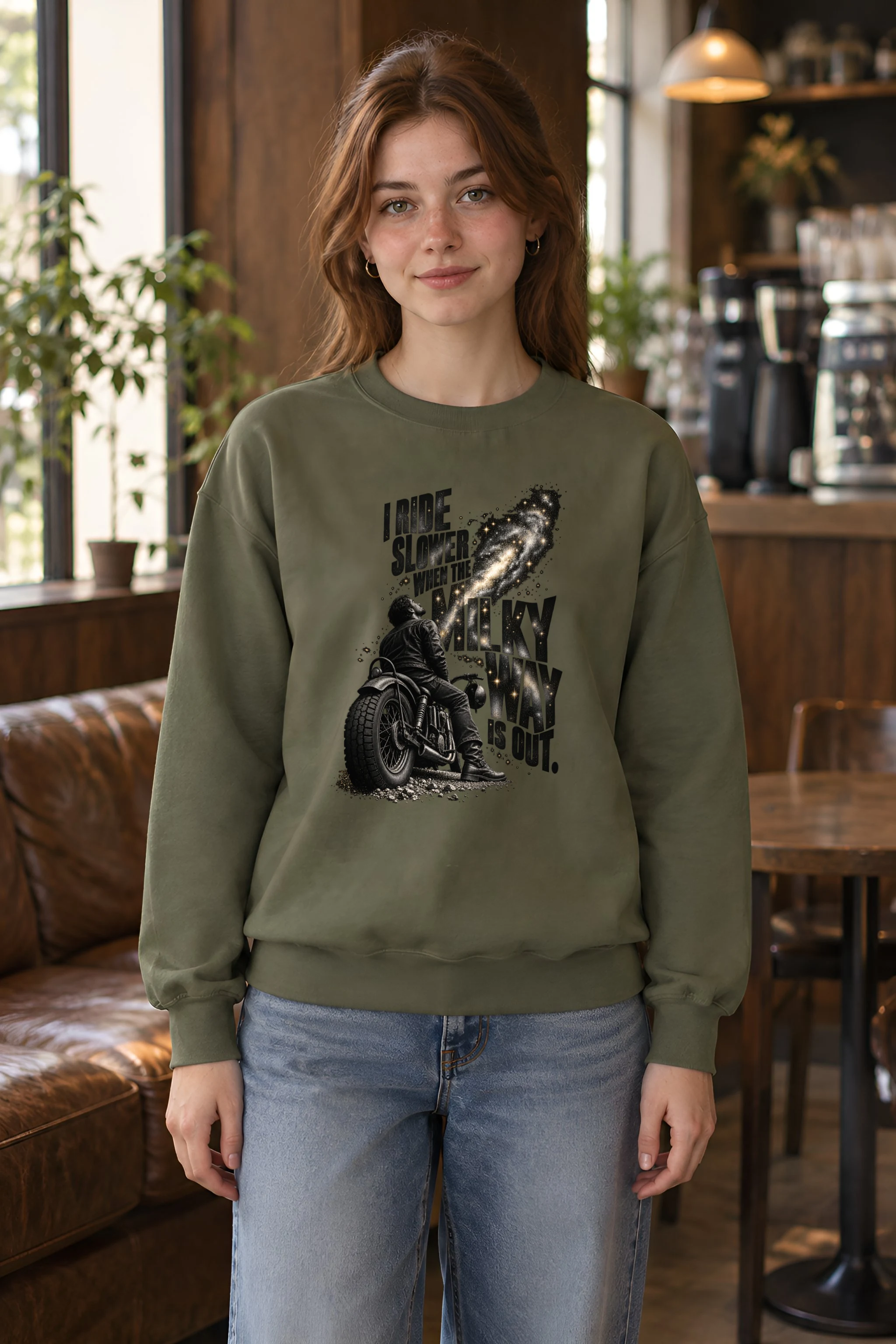 "I Ride Slower Milky Way" Unisex Crewneck Sweatshirt