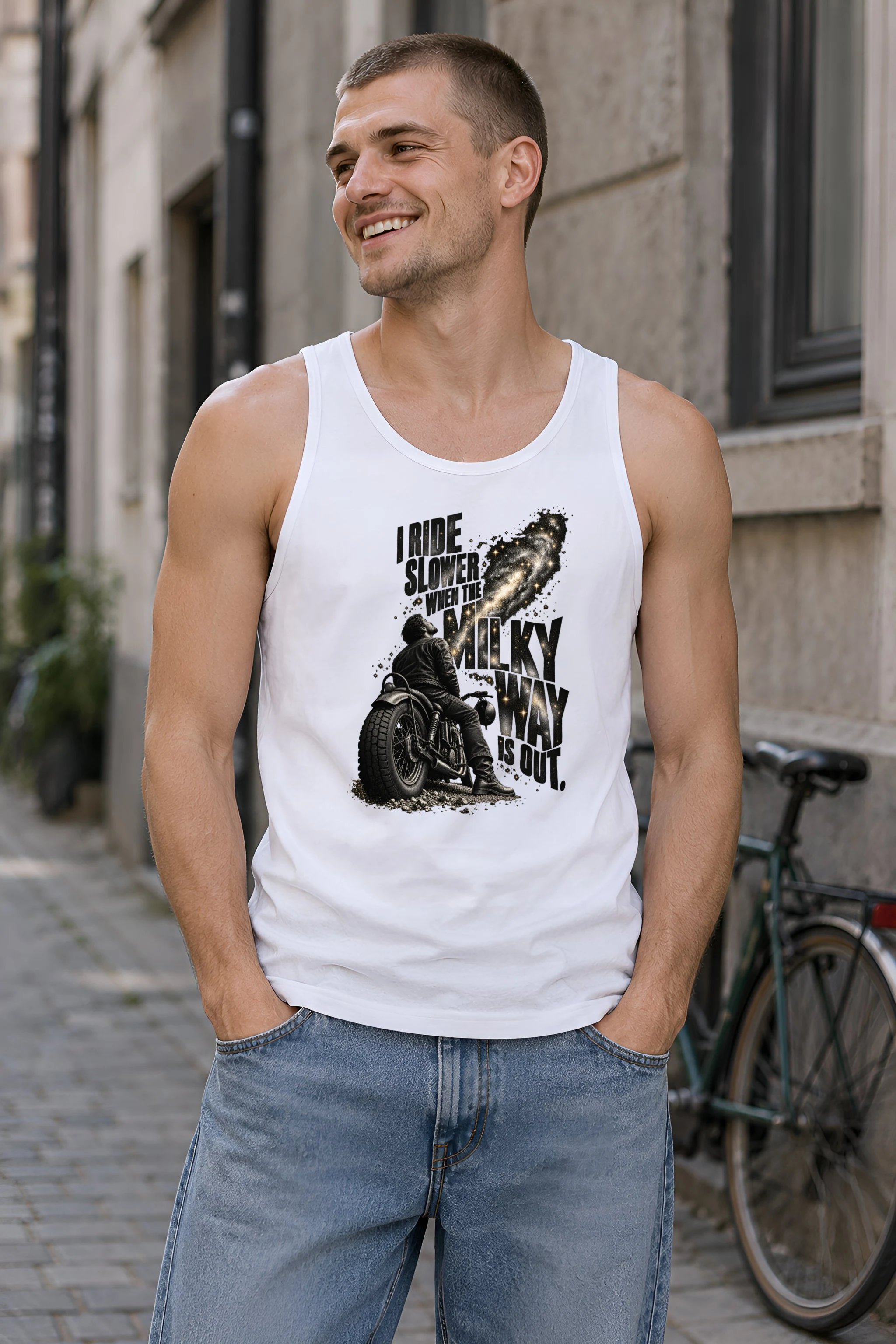 "I Ride Slower Milky Way" Unisex Jersey Tank