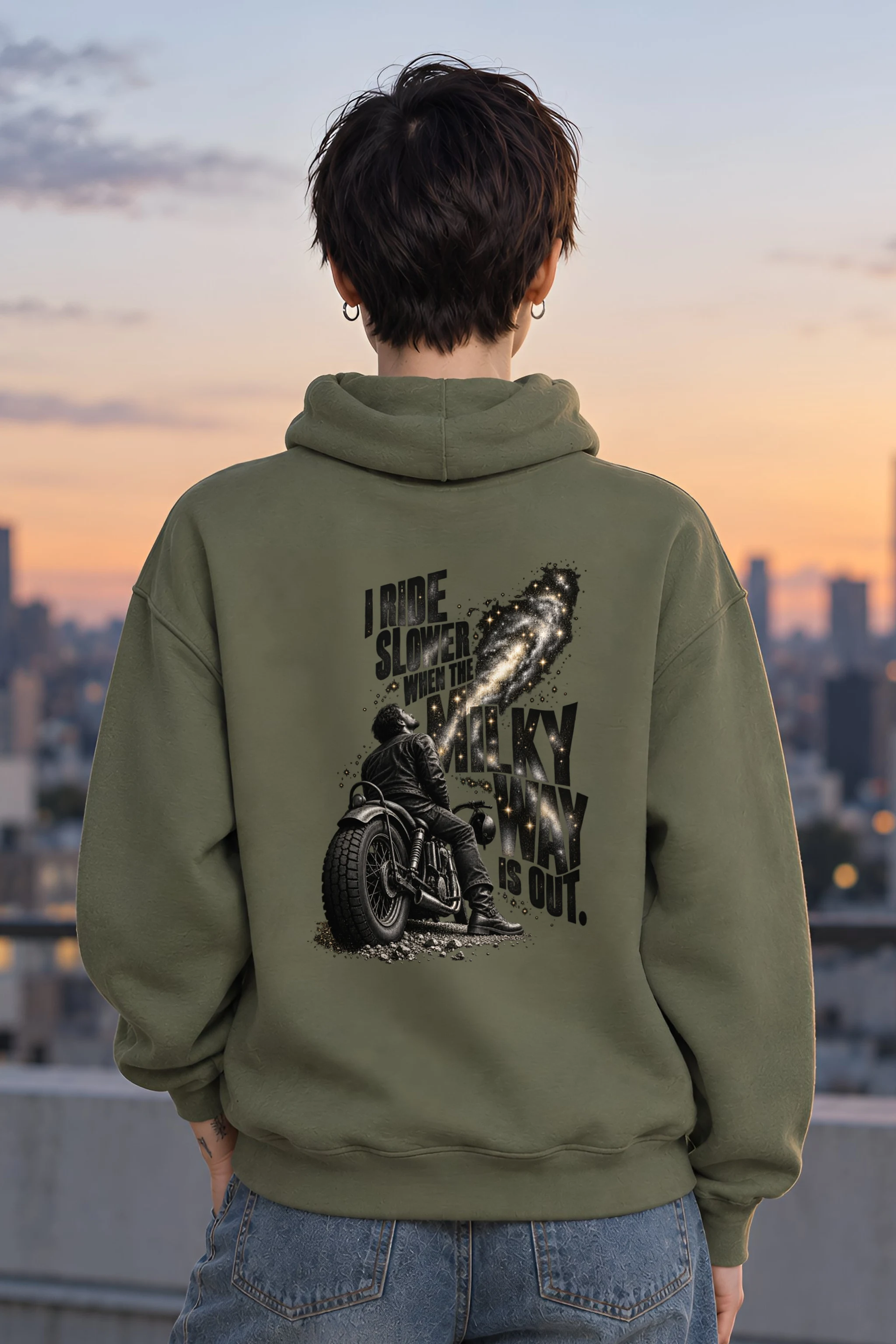 "I Ride Slower Milky Way" Unisex Pullover Hoodie