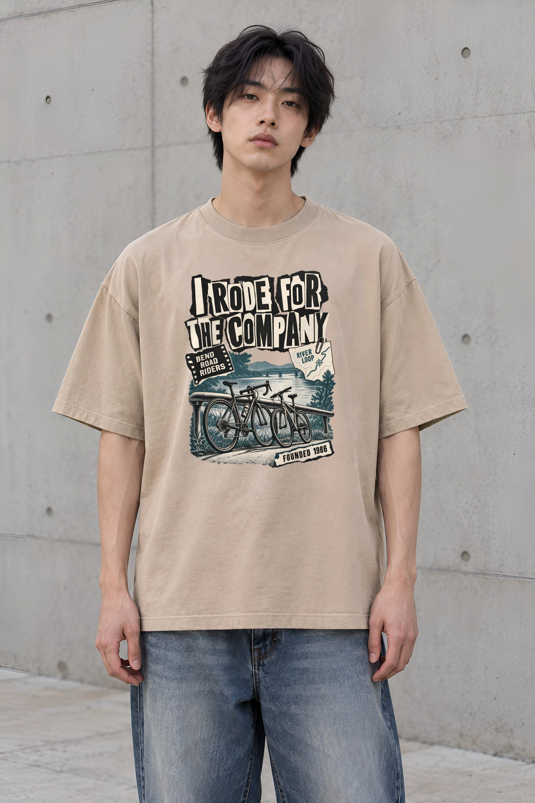 "I Rode for the Company" Men's Oversized Heavyweight Crewneck T-Shirt
