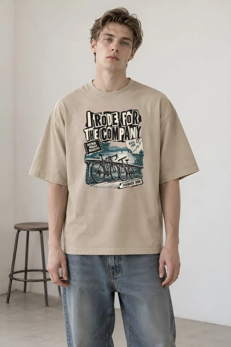 "I Rode for the Company" Unisex Oversized Heavyweight Crewneck T-Shirt