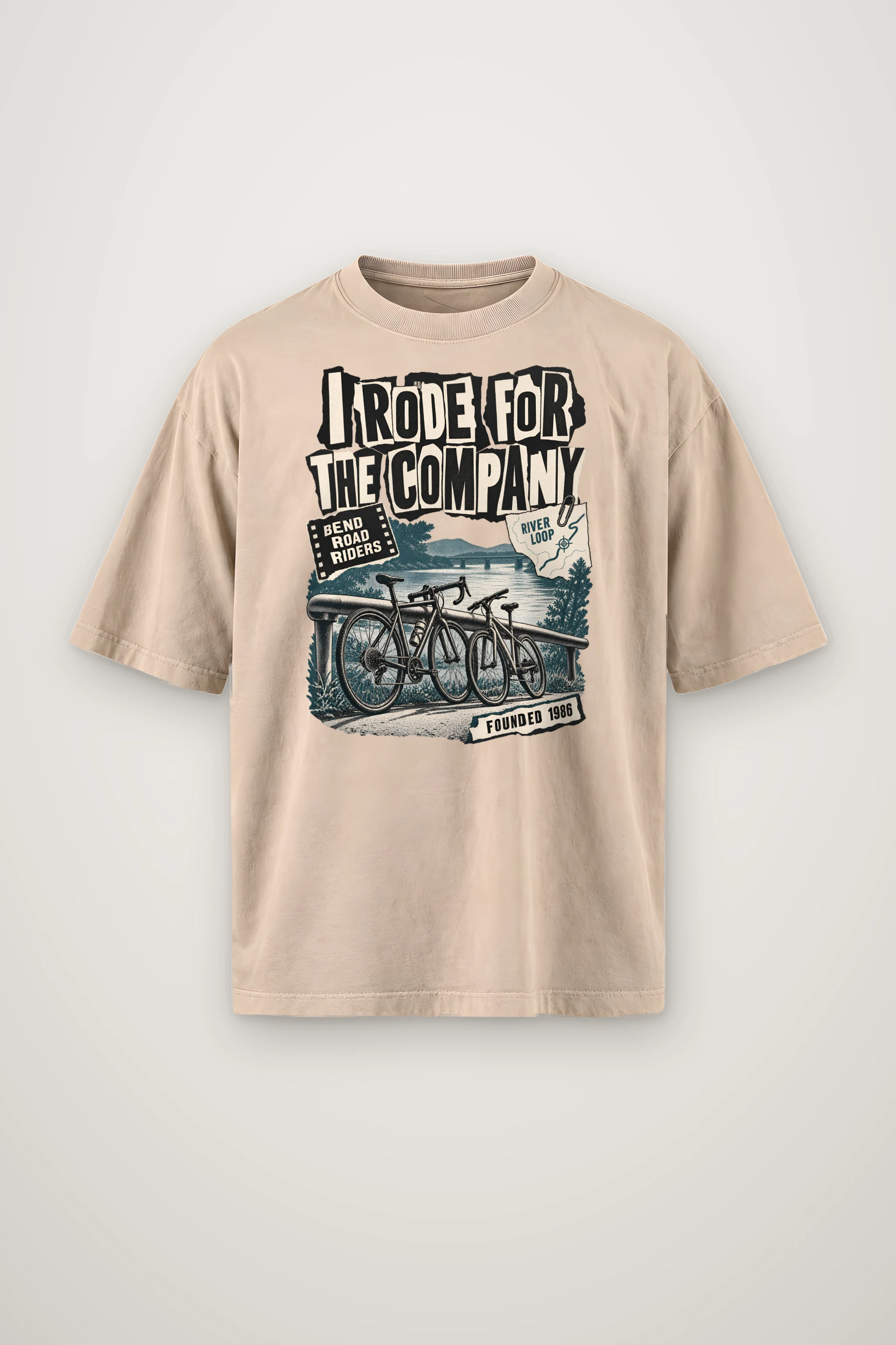 "I Rode for the Company" Men's Oversized Heavyweight Crewneck T-Shirt