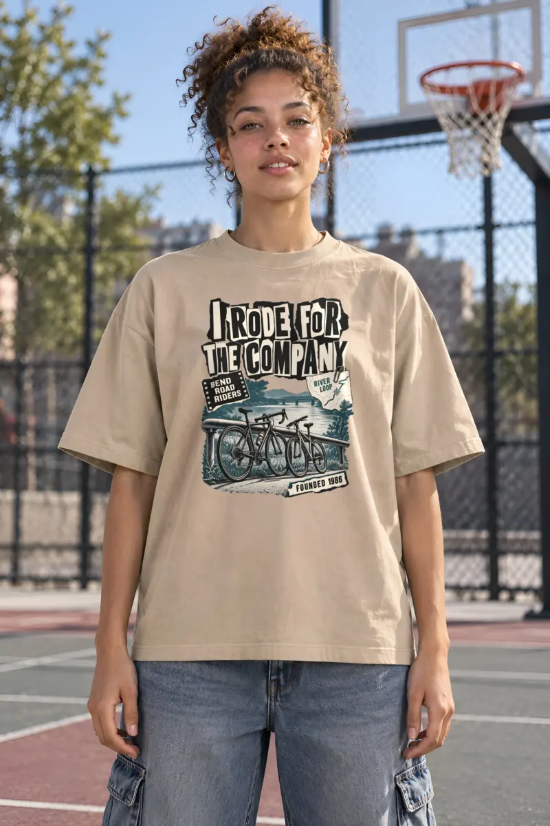 "I Rode for the Company" Unisex Oversized Heavyweight Crewneck T-Shirt