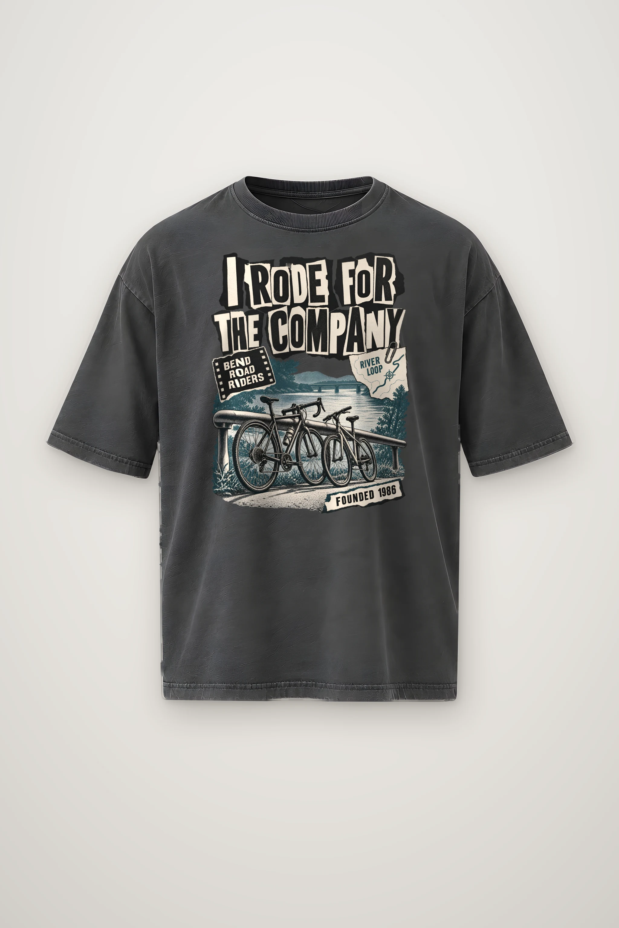"I Rode for the Company" Men's Oversized Heavyweight Crewneck T-Shirt
