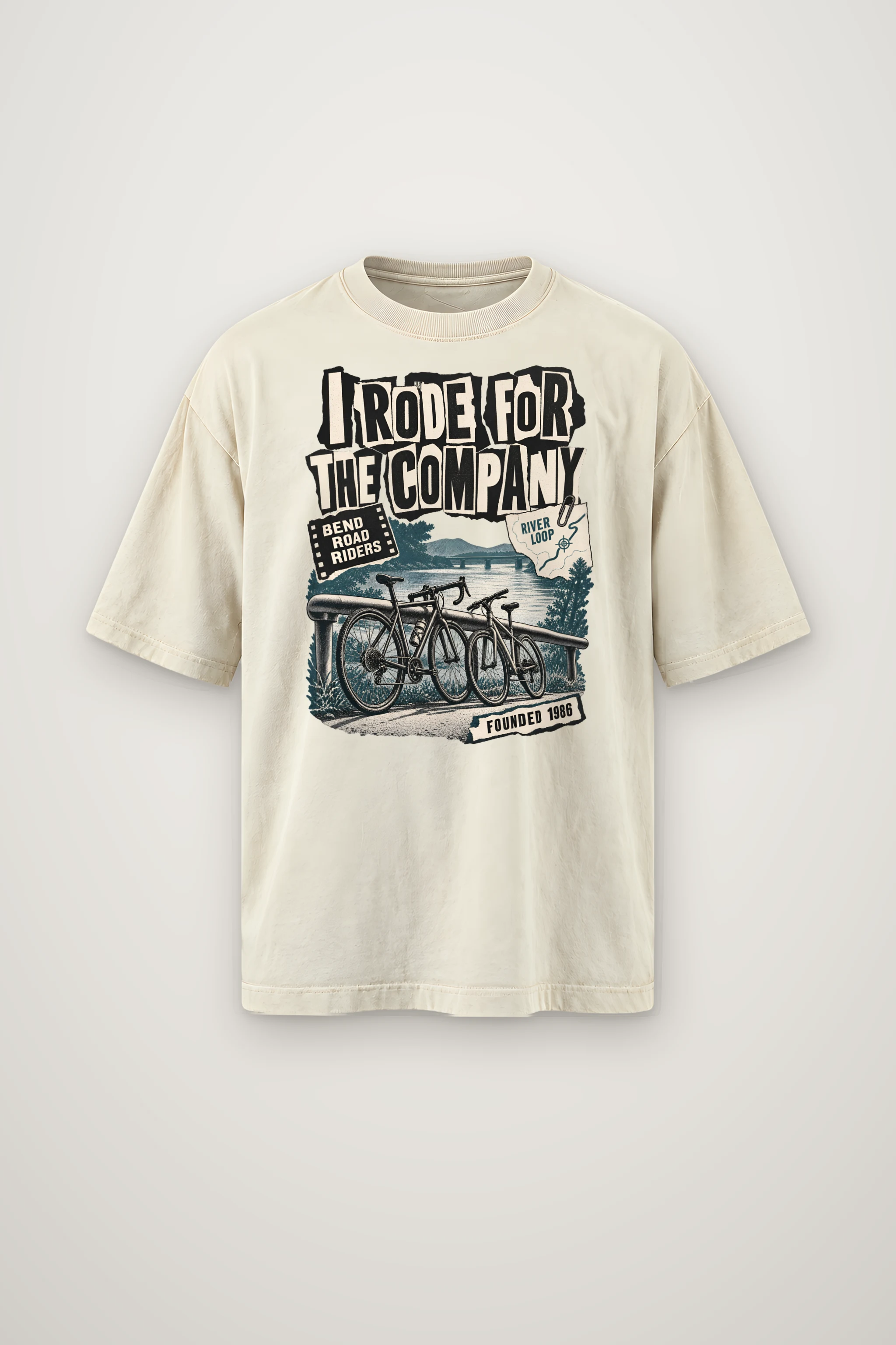 "I Rode for the Company" Men's Oversized Heavyweight Crewneck T-Shirt