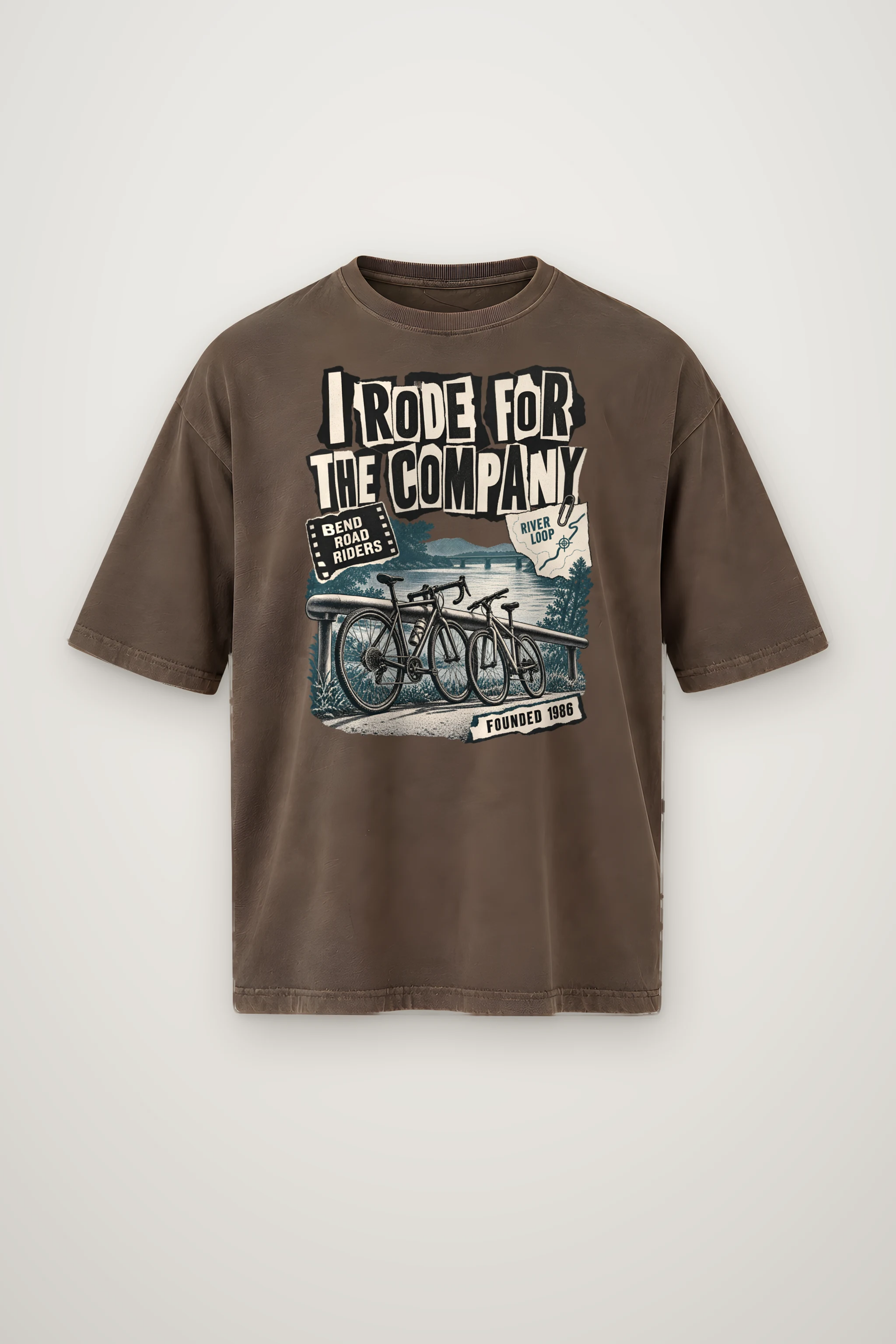 "I Rode for the Company" Men's Oversized Heavyweight Crewneck T-Shirt