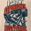 "I Save My Opinions for the Rest Period" Men's Oversized Heavyweight Crewneck T-Shirt