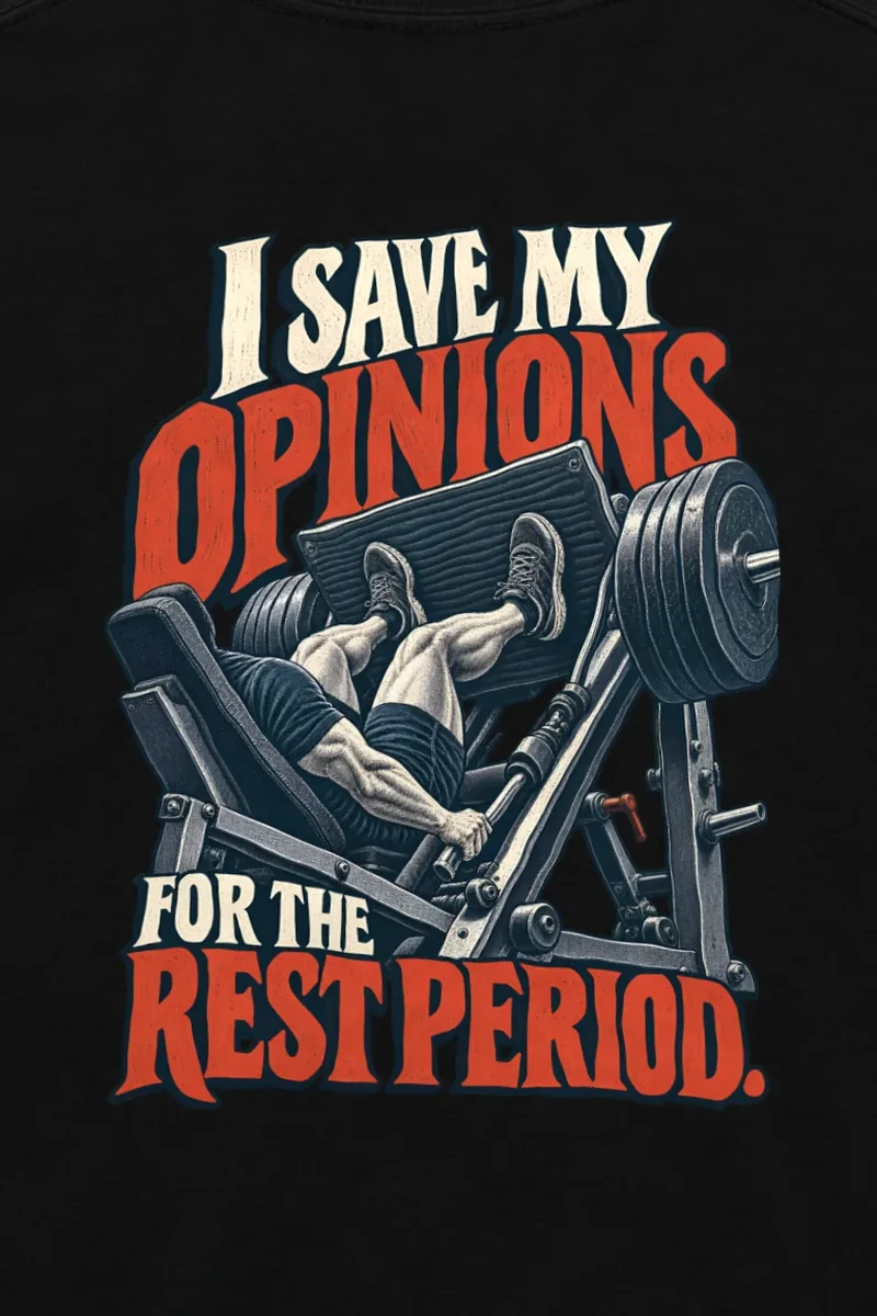 "I Save My Opinions for the Rest Period" Unisex Longsleeve T-shirt - the graphic up close