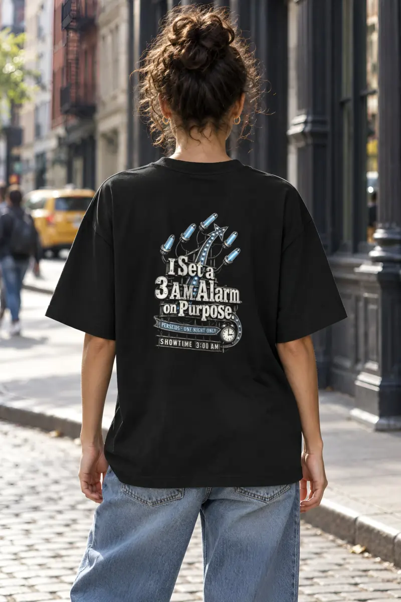 "I Set a 3 A.M. Alarm on Purpose" Unisex Oversized Heavyweight Crewneck T-Shirt