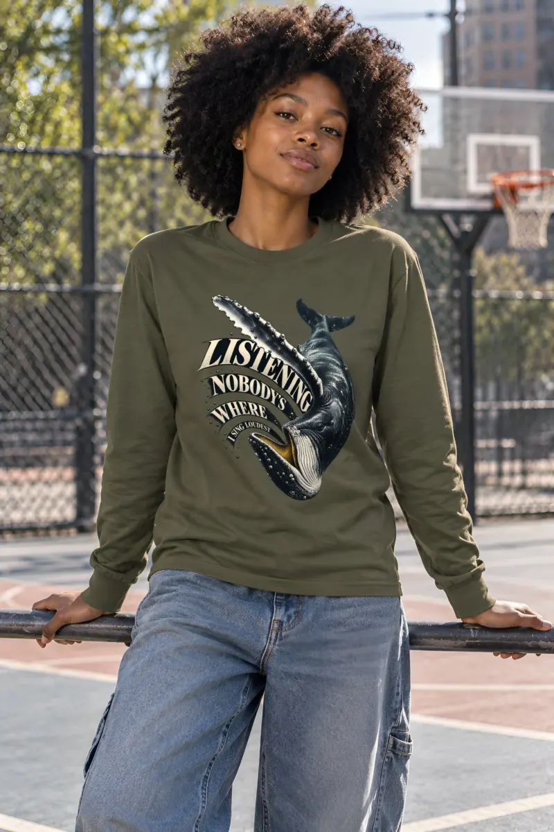 “I Sing Loudest Humpback Whale” Unisex Longsleeve T-shirt