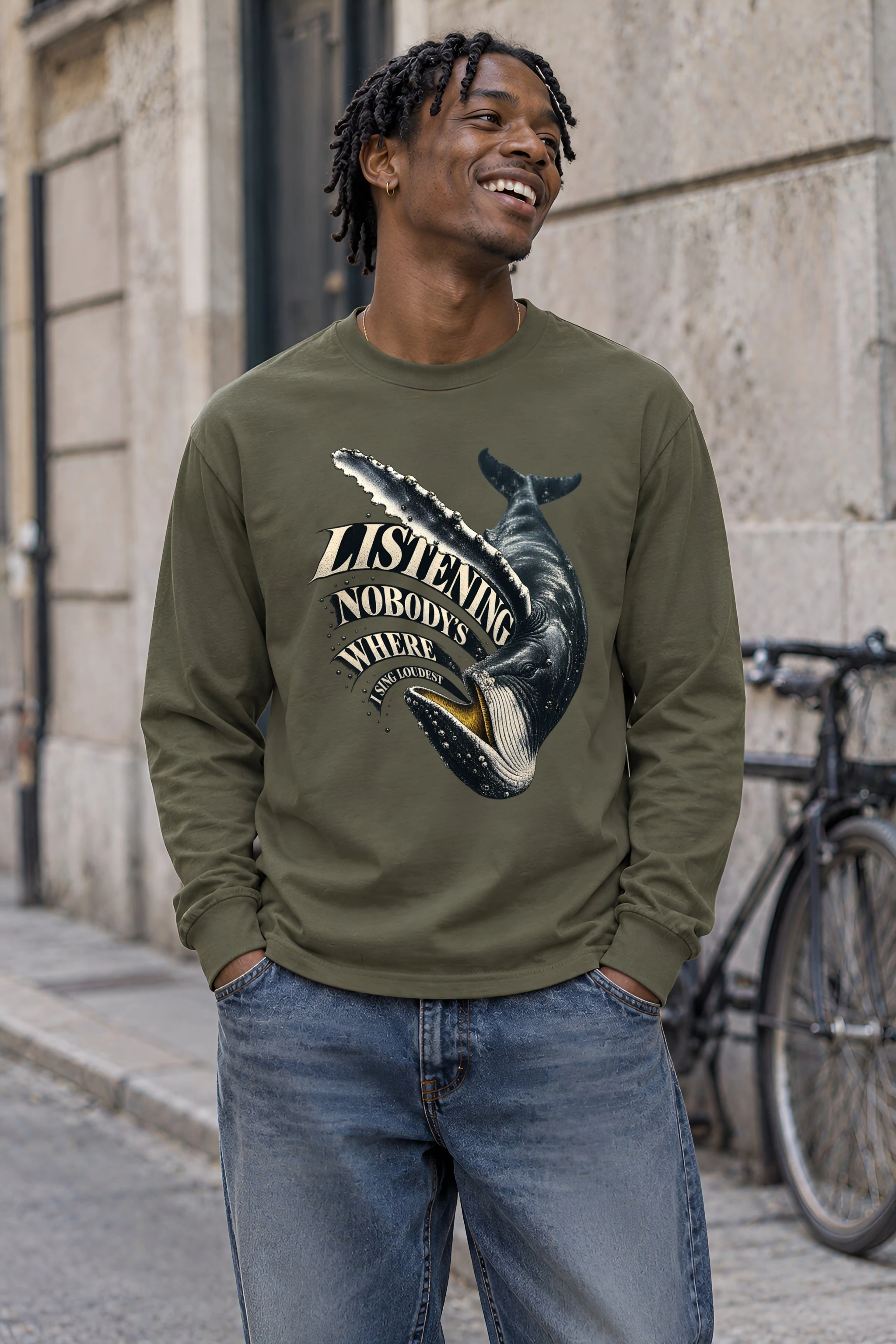 "I Sing Loudest Humpback Whale" Unisex Longsleeve T-shirt