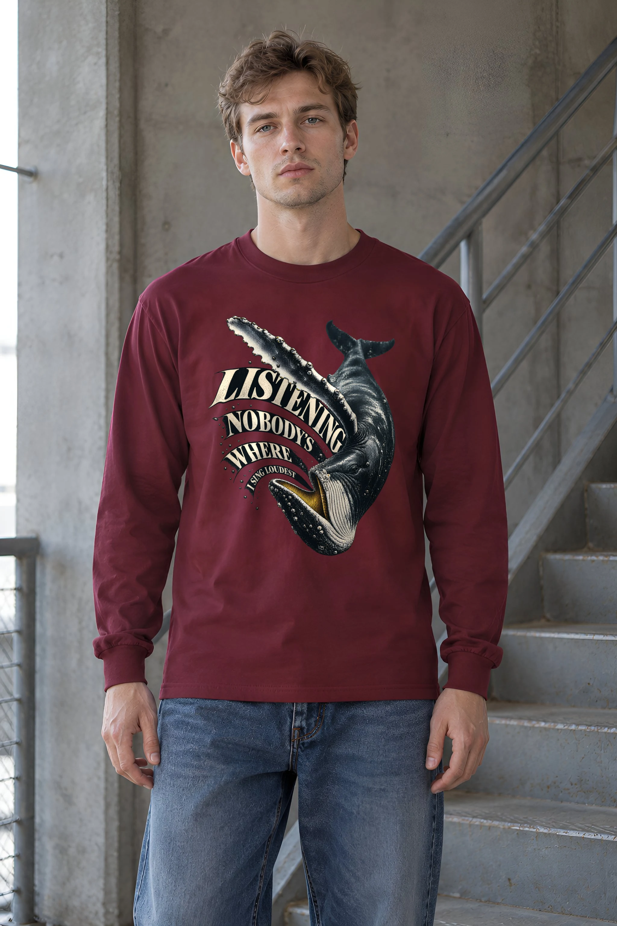 "I Sing Loudest Humpback Whale" Unisex Longsleeve T-shirt