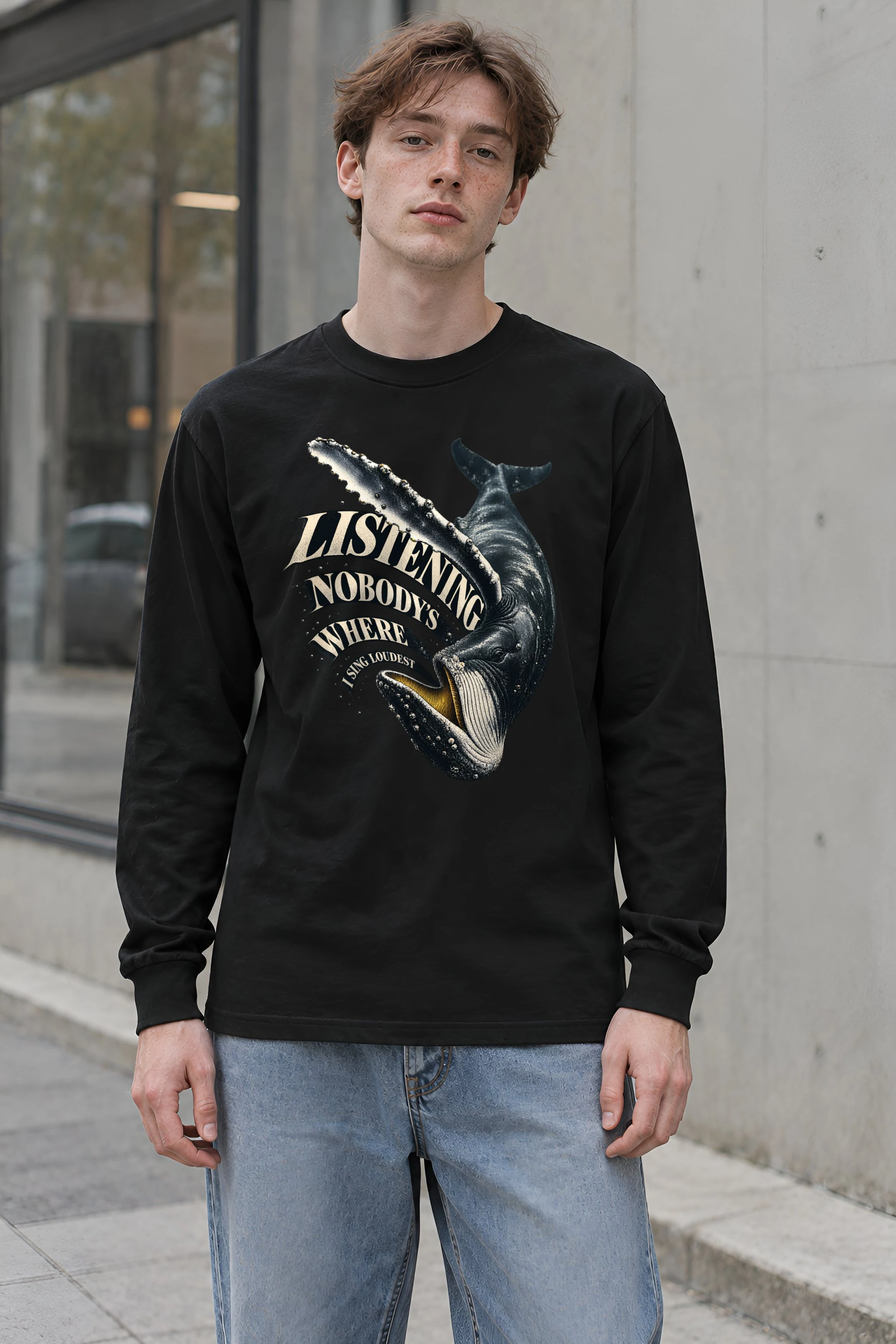 "I Sing Loudest Humpback Whale" Unisex Longsleeve T-shirt