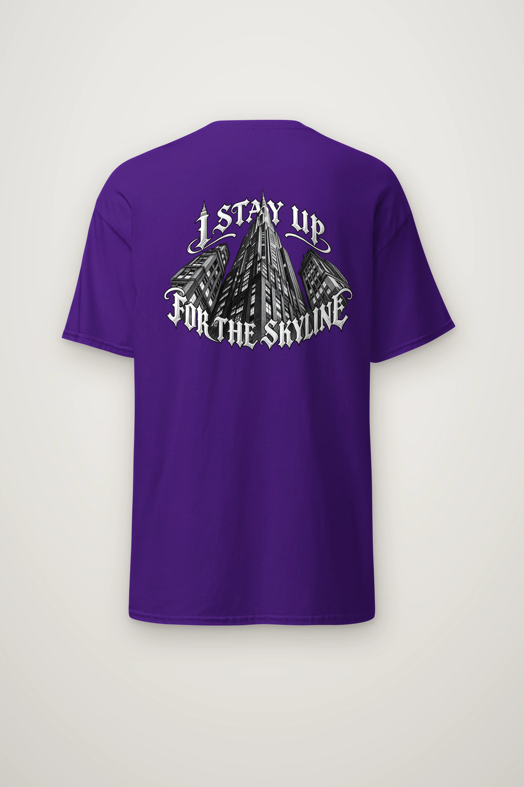"I Stay Up for the Skyline" Heavyweight Unisex Crewneck T-shirt