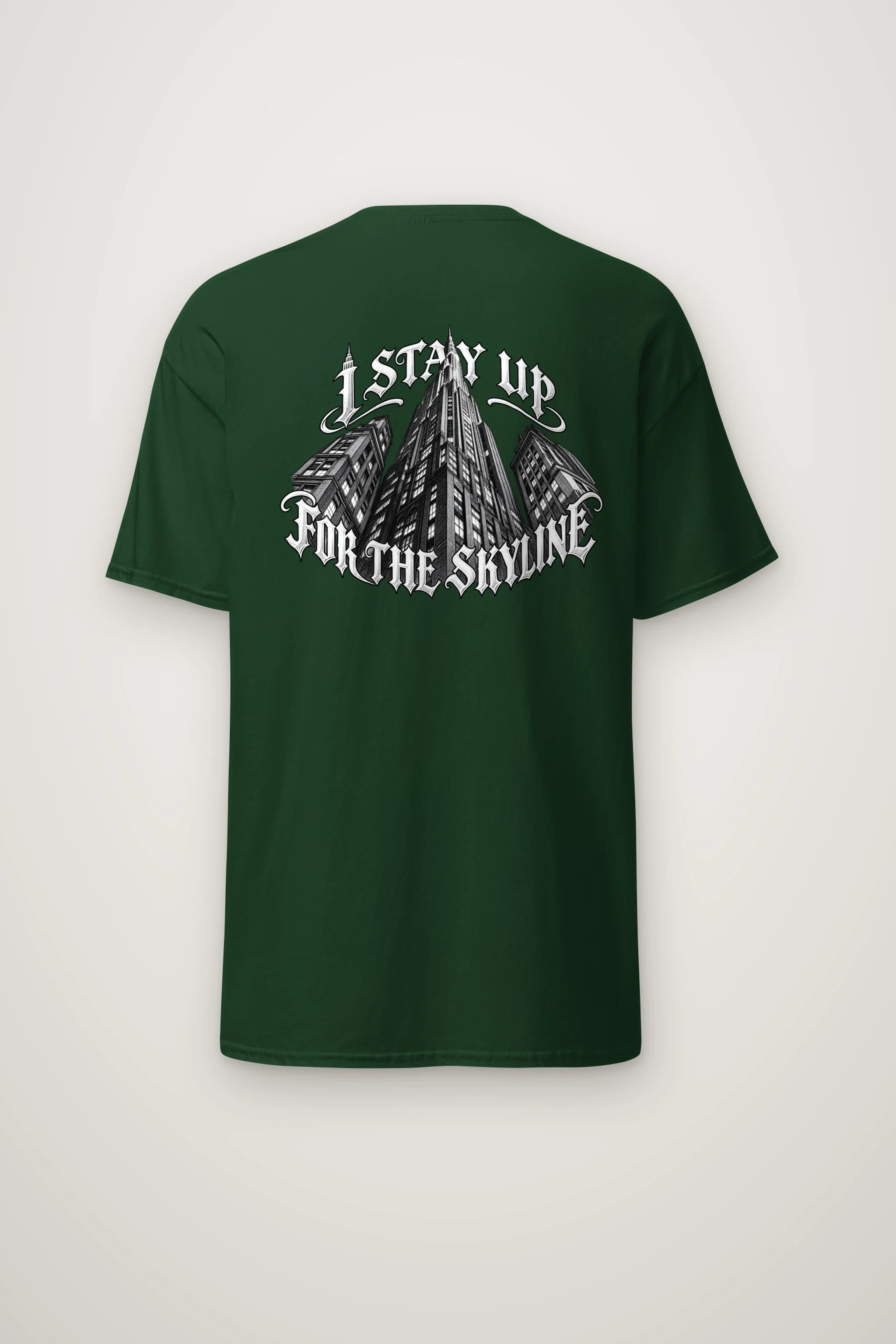 "I Stay Up for the Skyline" Heavyweight Unisex Crewneck T-shirt