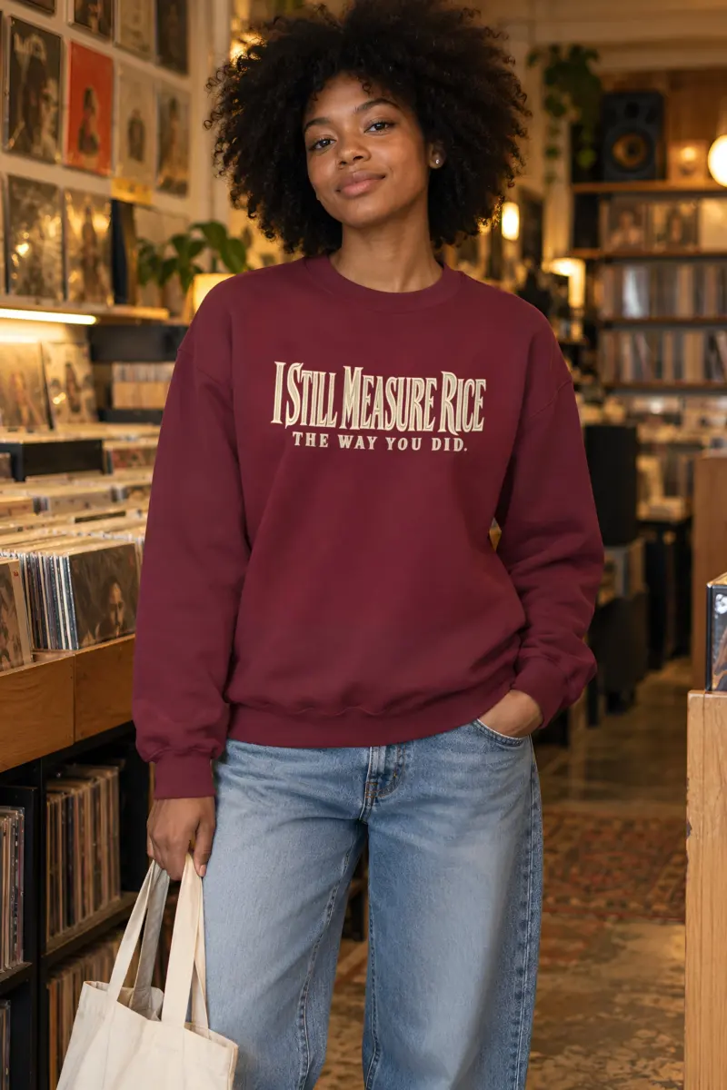 "I Still Measure Rice" Heavy Blend Unisex Crewneck Sweatshirt