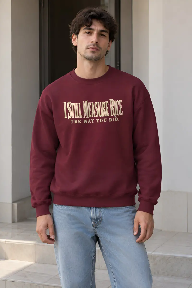 "I Still Measure Rice" Heavy Blend Unisex Crewneck Sweatshirt