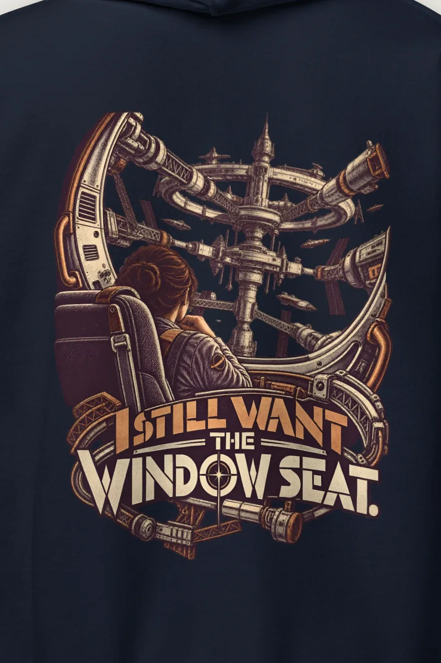 "I Still Want the Window Seat" Heavy Blend Unisex Pullover Hoodie - the graphic up close