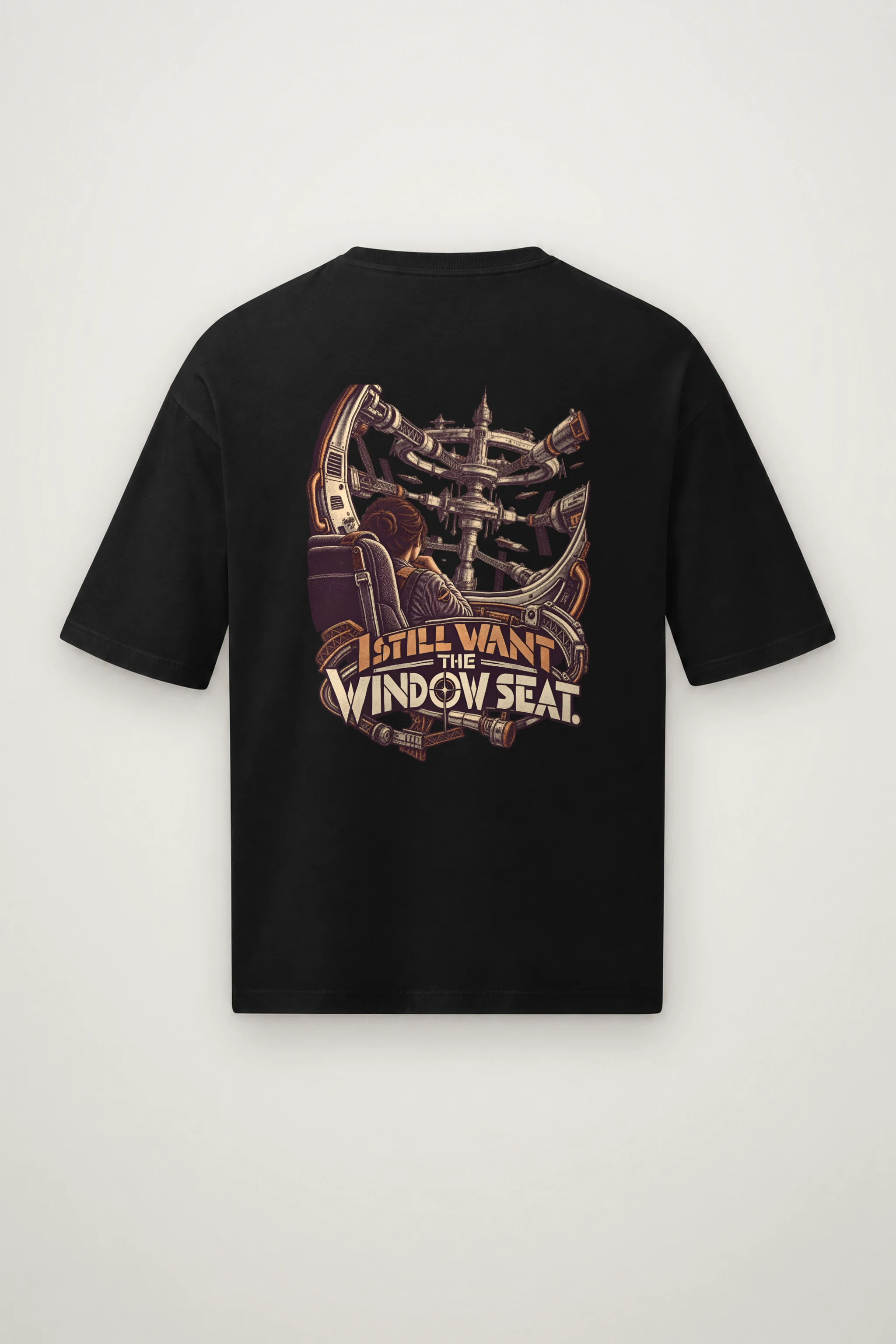 "I Still Want the Window Seat" Men's Oversized Heavyweight Crewneck T-Shirt