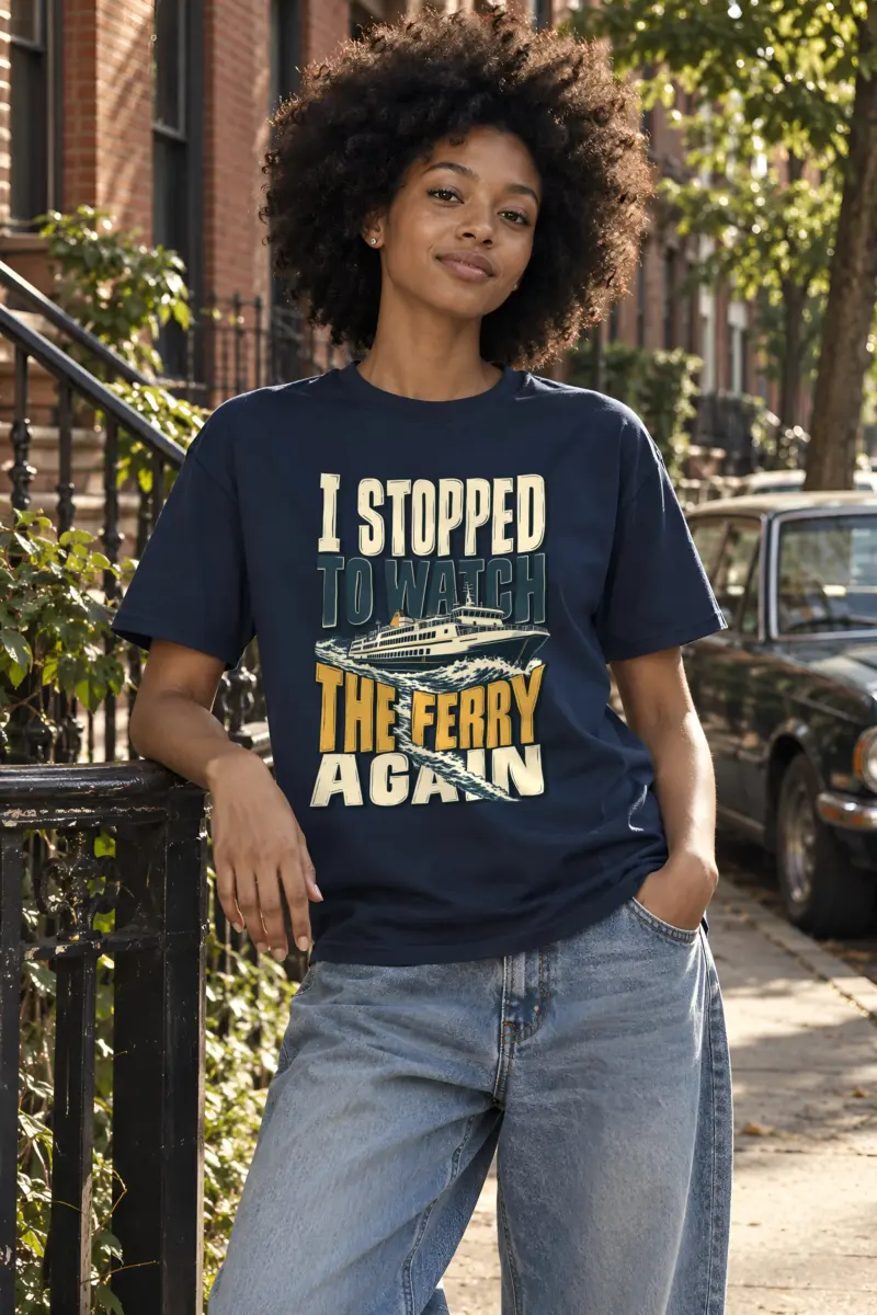 "I Stopped To Watch The Ferry Again" Heavyweight Unisex Crewneck T-shirt